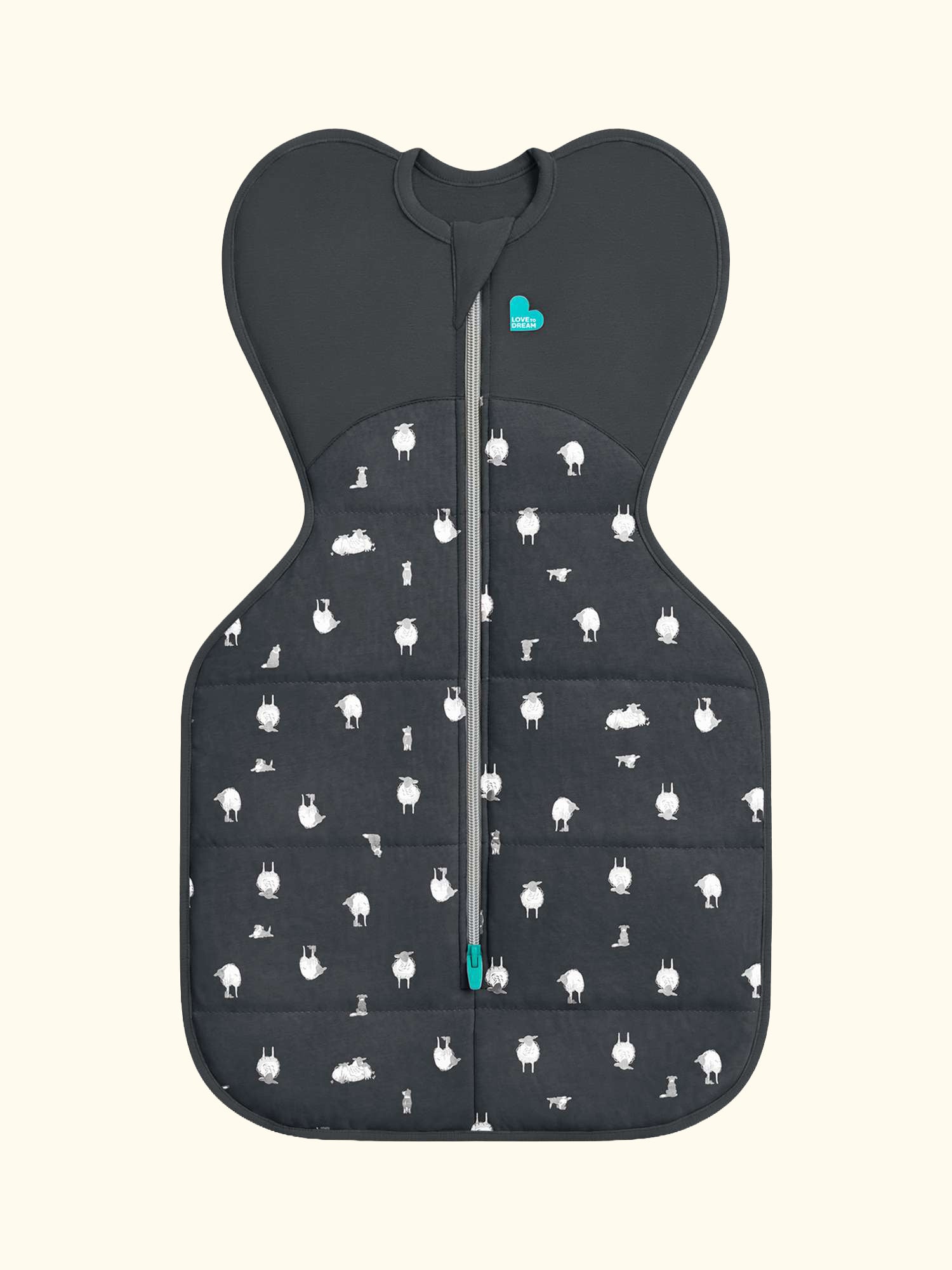 Swaddle Up, Organic Cotton & Merino Wool Baby Sleeping Bag, 2.5Tog, Charcoal
