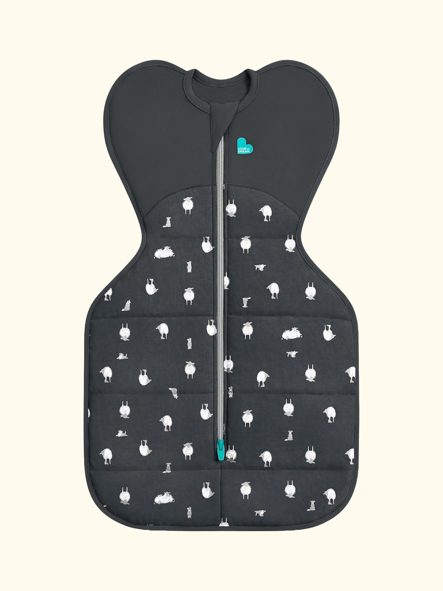 Swaddle Up, Organic Cotton & Merino Wool Baby Sleeping Bag, 2.5Tog, Charcoal