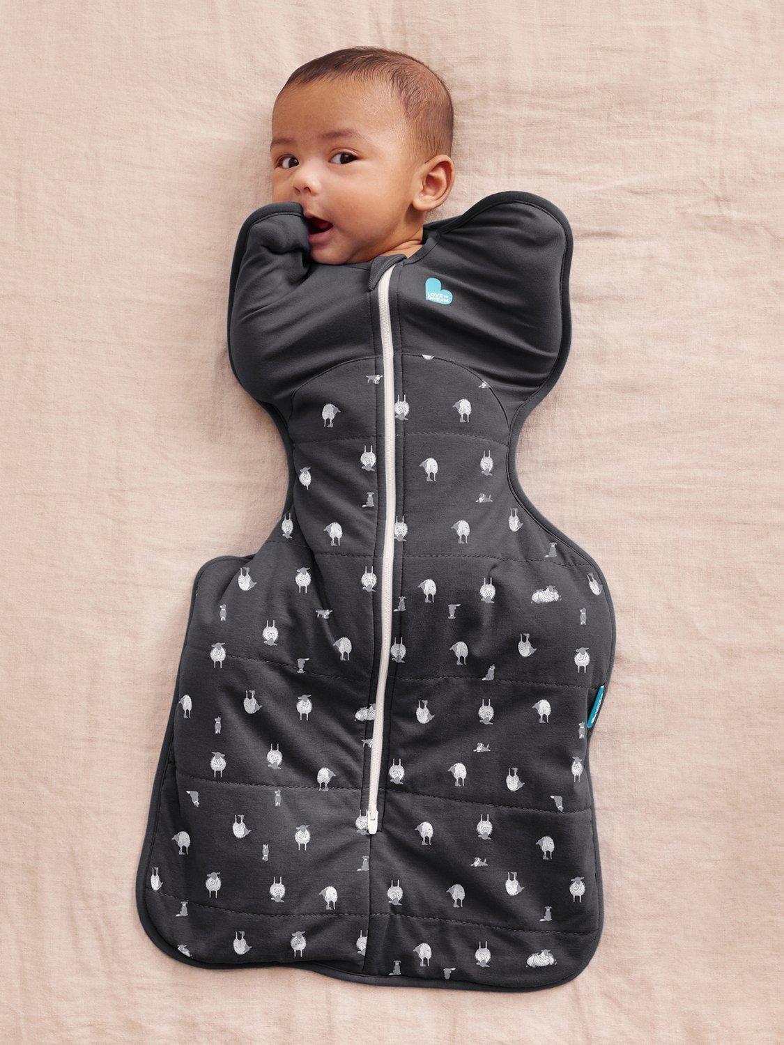 Swaddle Up, Organic Cotton & Merino Wool Baby Sleeping Bag, 2.5Tog, Charcoal