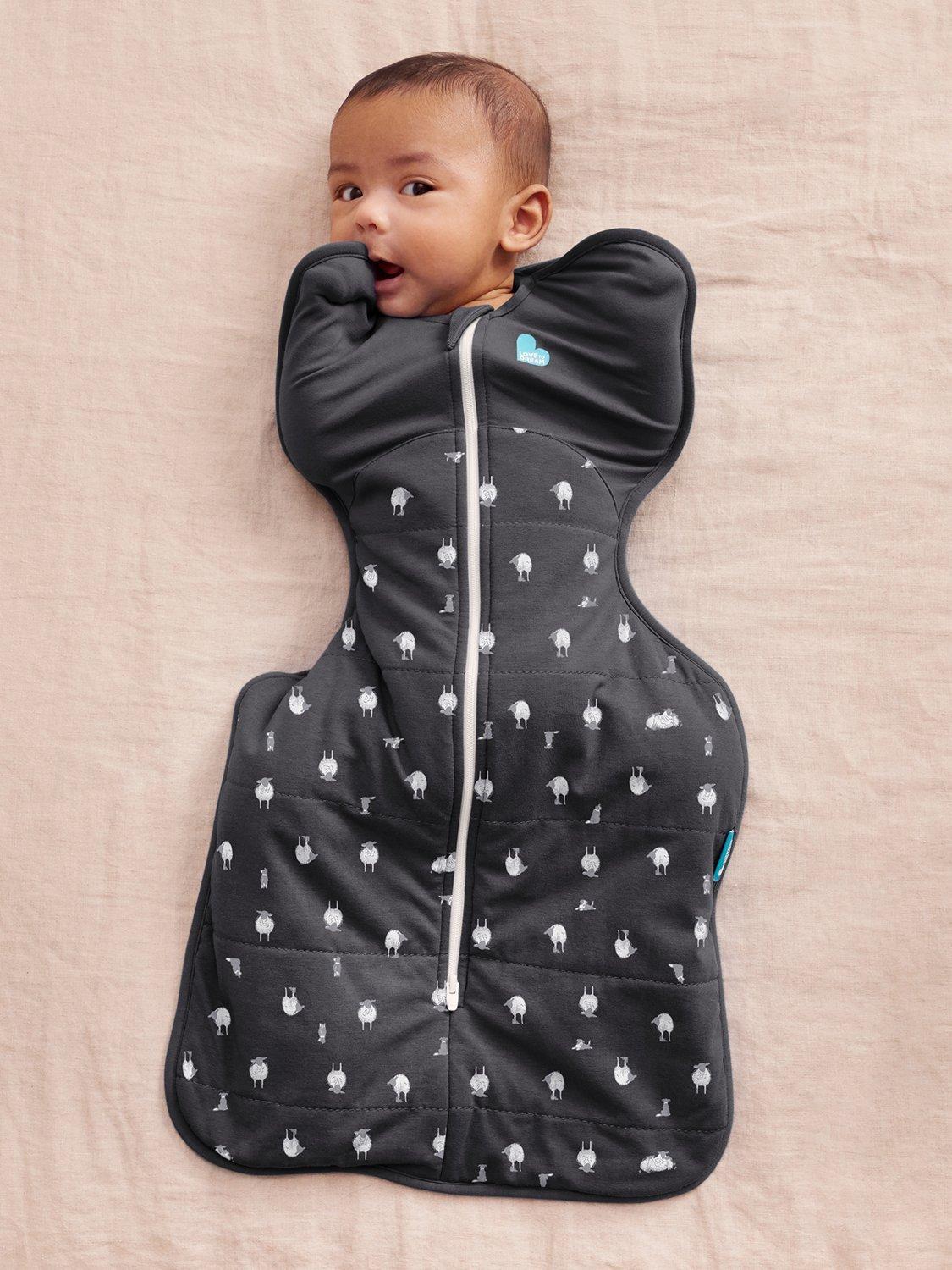 Swaddle Up, Organic Cotton & Merino Wool Baby Sleeping Bag, 2.5Tog, Charcoal