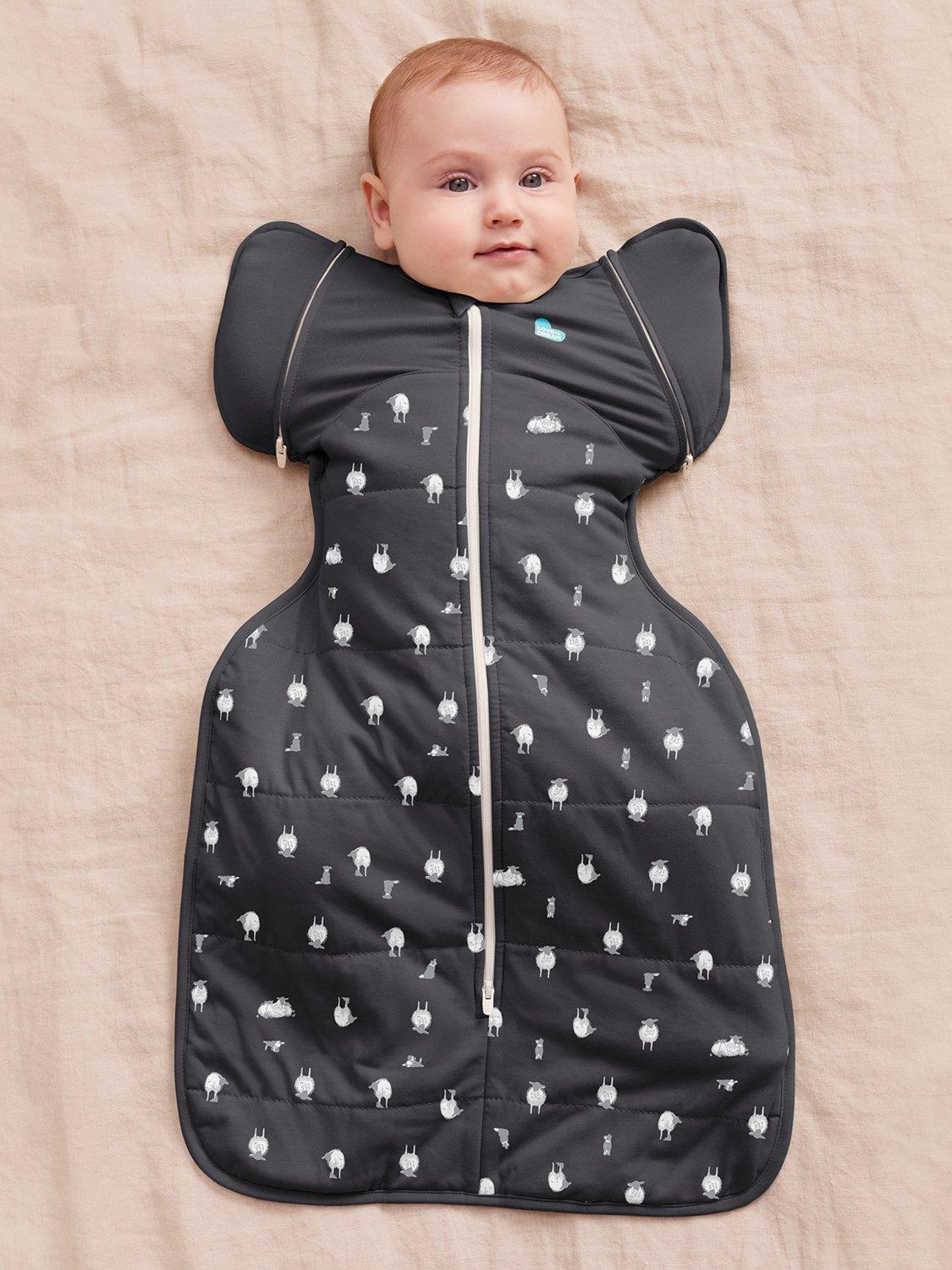Swaddle Up, Organic Cotton & Merino Wool, Transition Baby Sleeping Bag, 2.5 Tog Charcoal