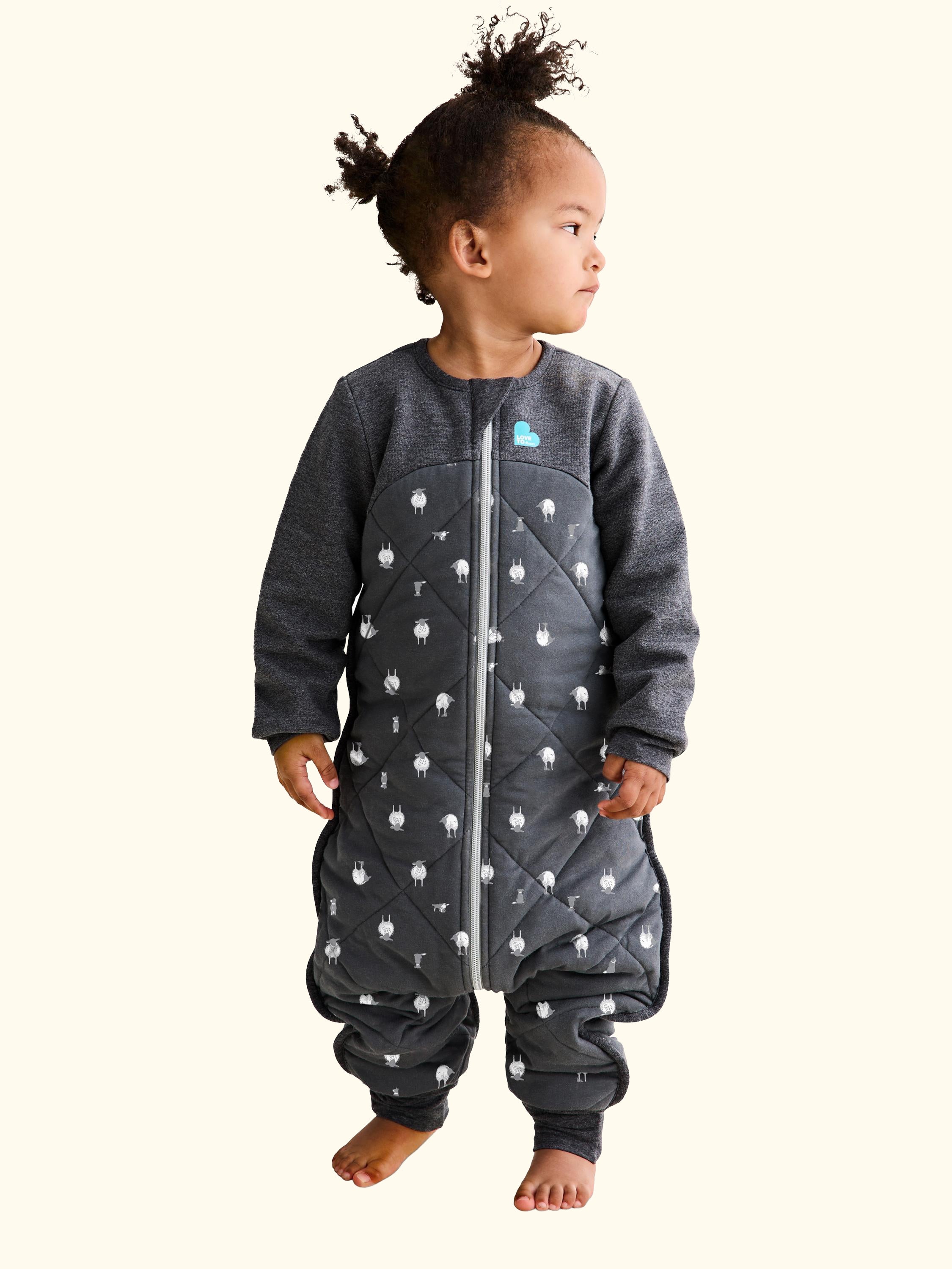 Organic Cotton & Merino Wool, Sleep Suit, 2.5 Tog, Charcoal