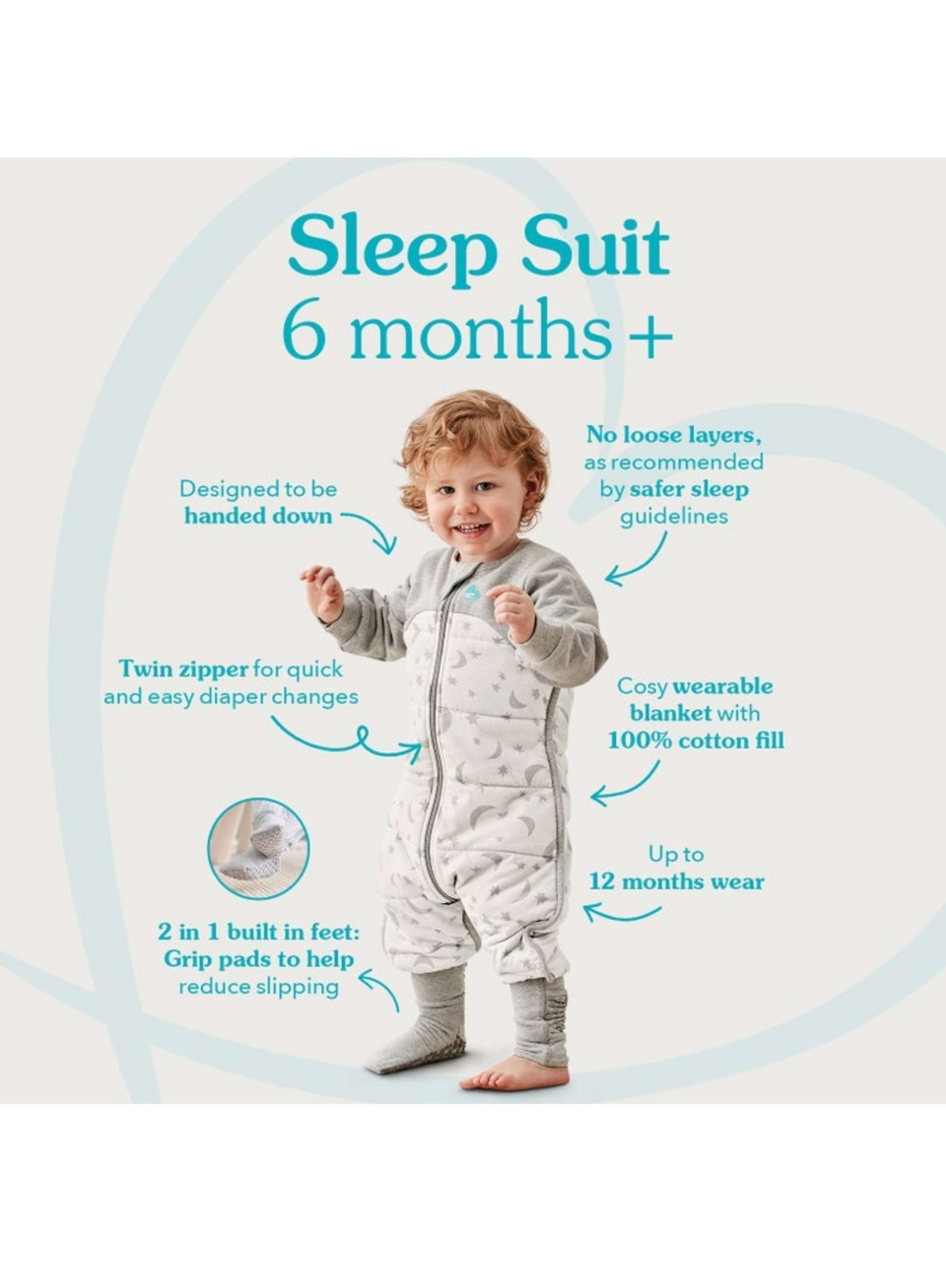 All Seasons Baby Sleep Suit, 1.5 Tog, Olive
