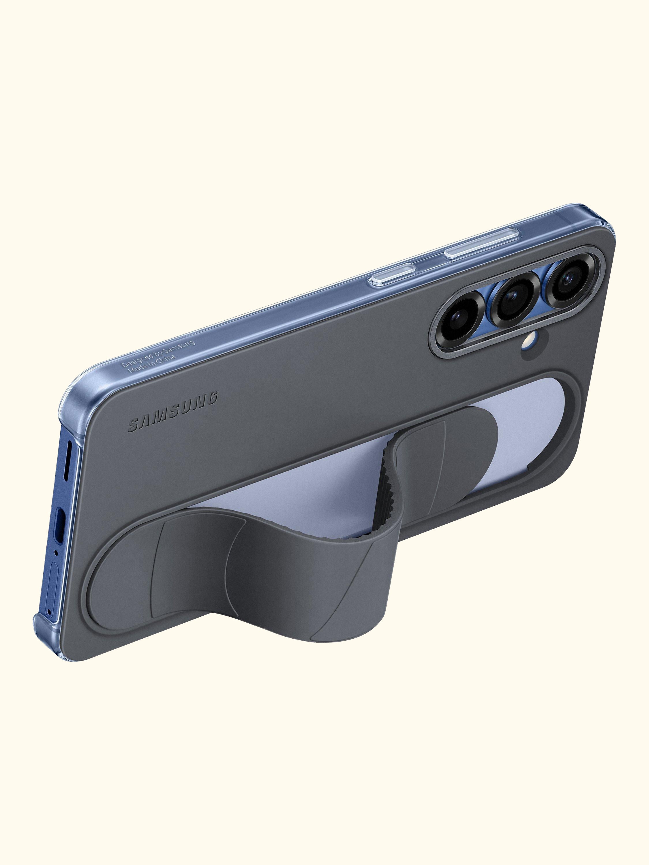 Galaxy S25 Silicone Grip Case with Stand, Black