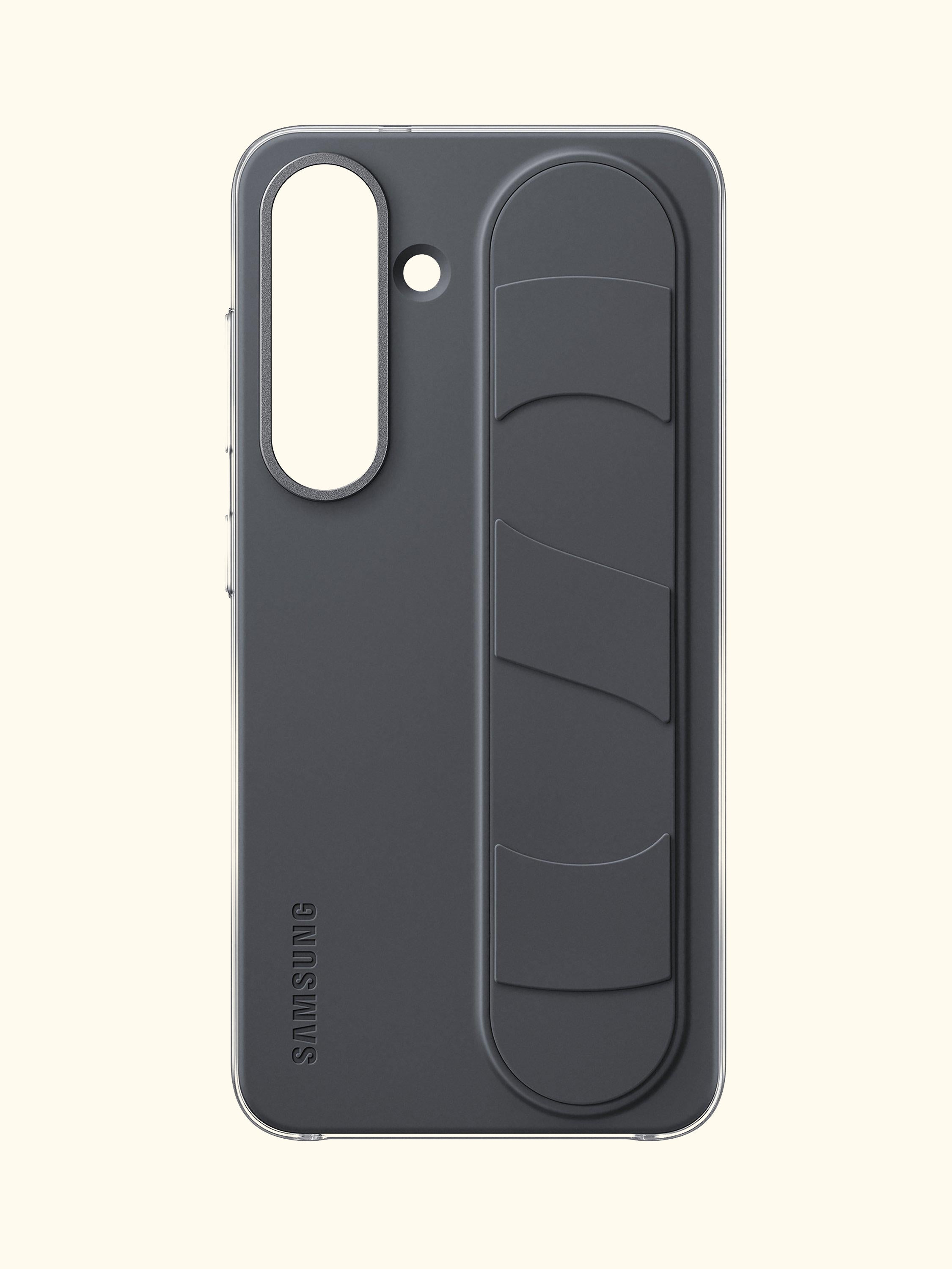 Galaxy S25 Silicone Grip Case with Stand, Black
