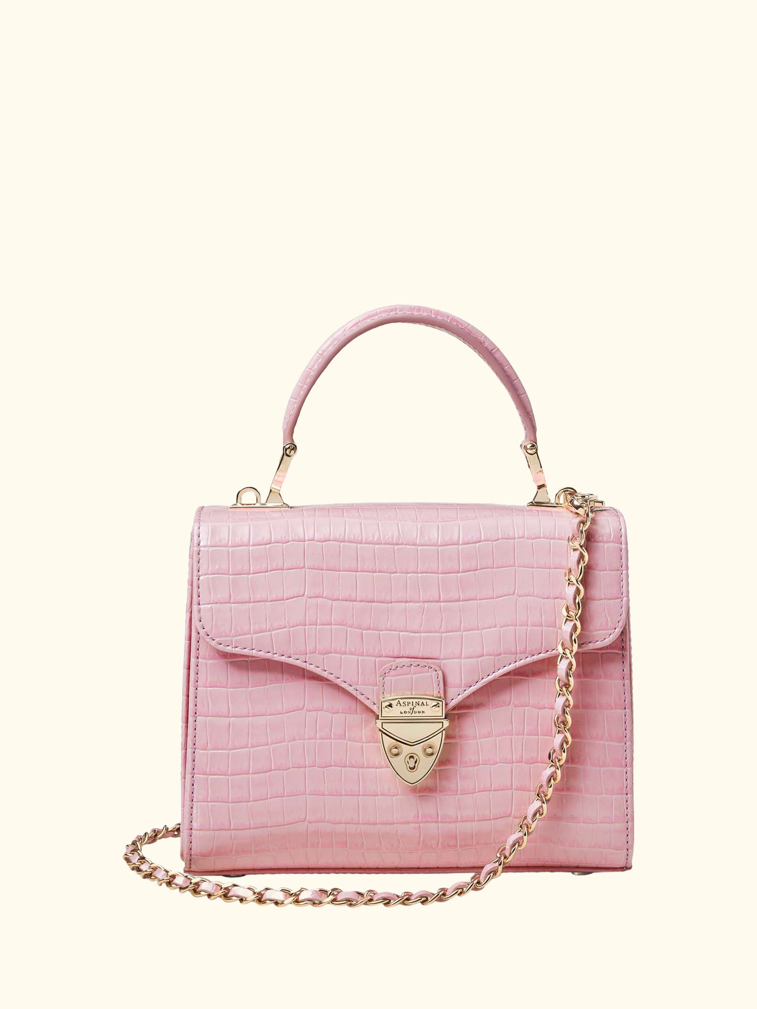 Midi Mayfair Croc Effect Leather Cross Body Bag