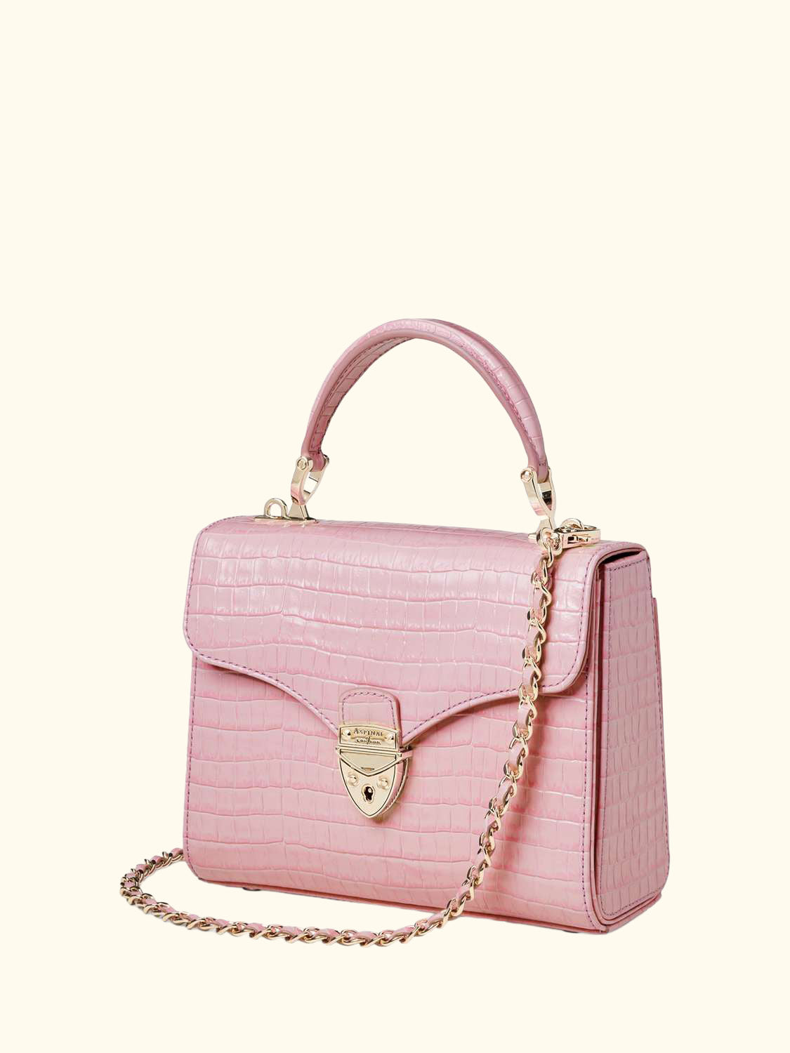 Midi Mayfair Croc Effect Leather Cross Body Bag