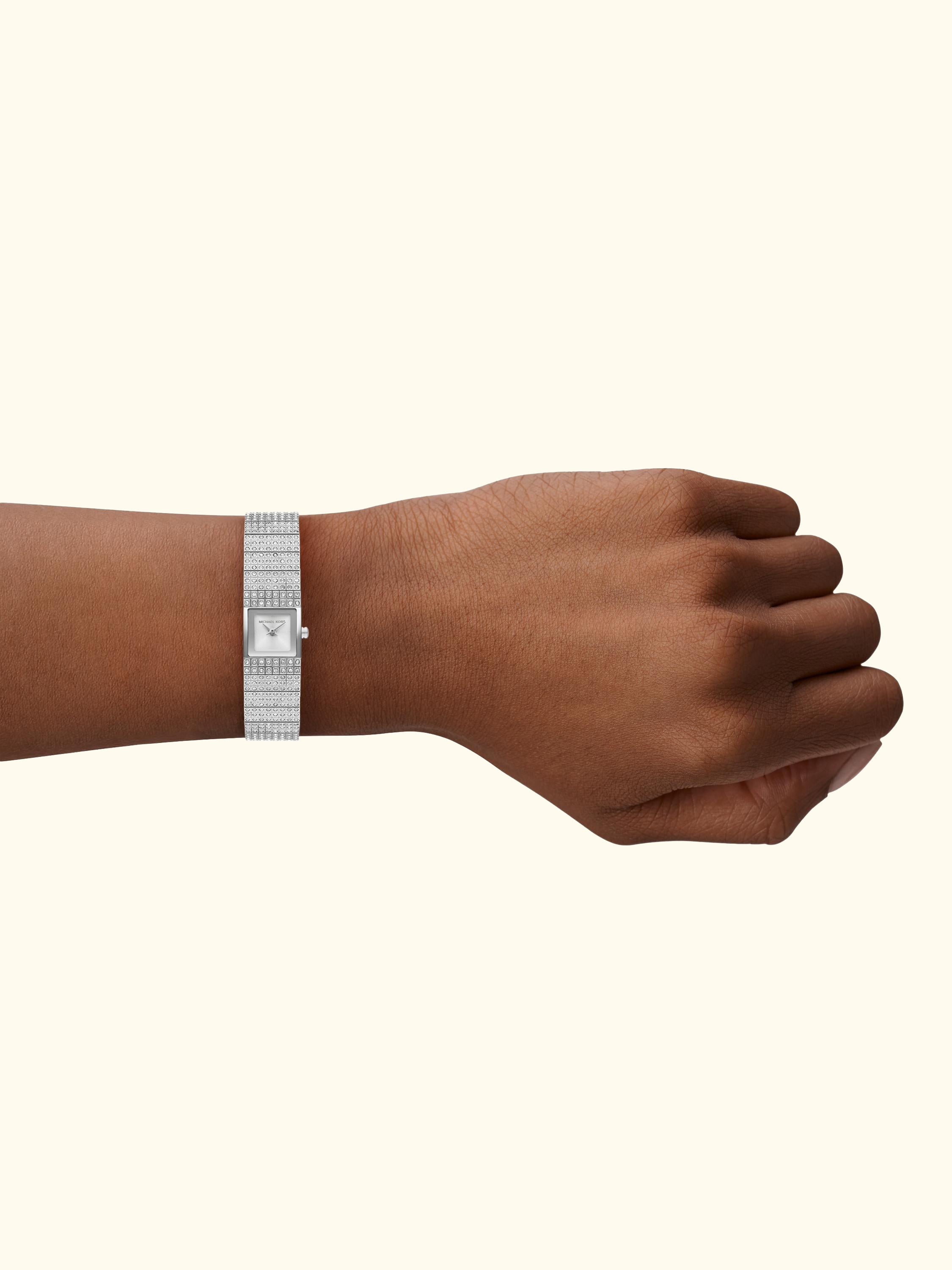MK4886 Women's Darrington Crystal Bracelet Strap Watch, Silver