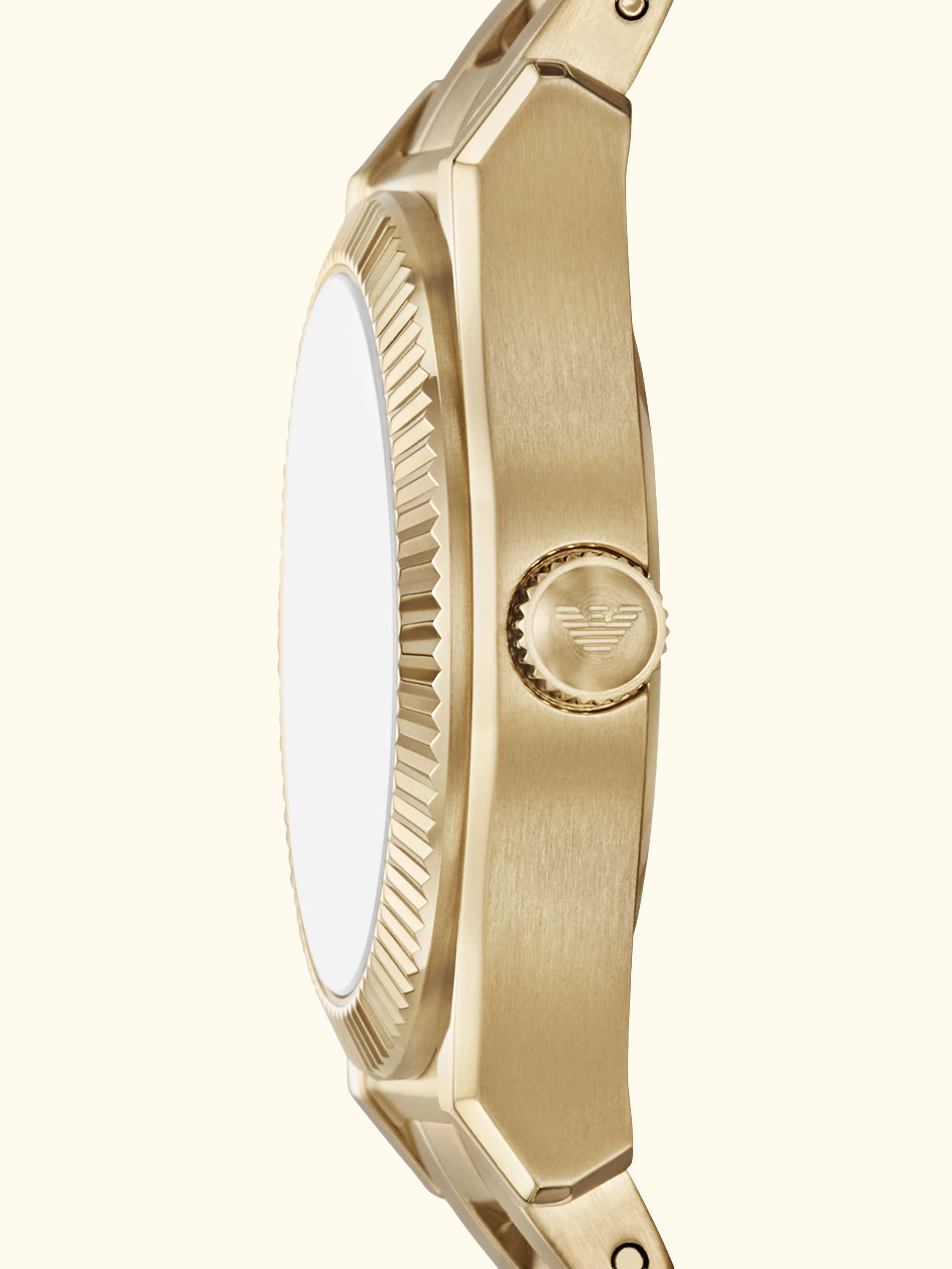 AR11657 Women's Mother of Pearl Date Bracelet Strap Watch, Gold