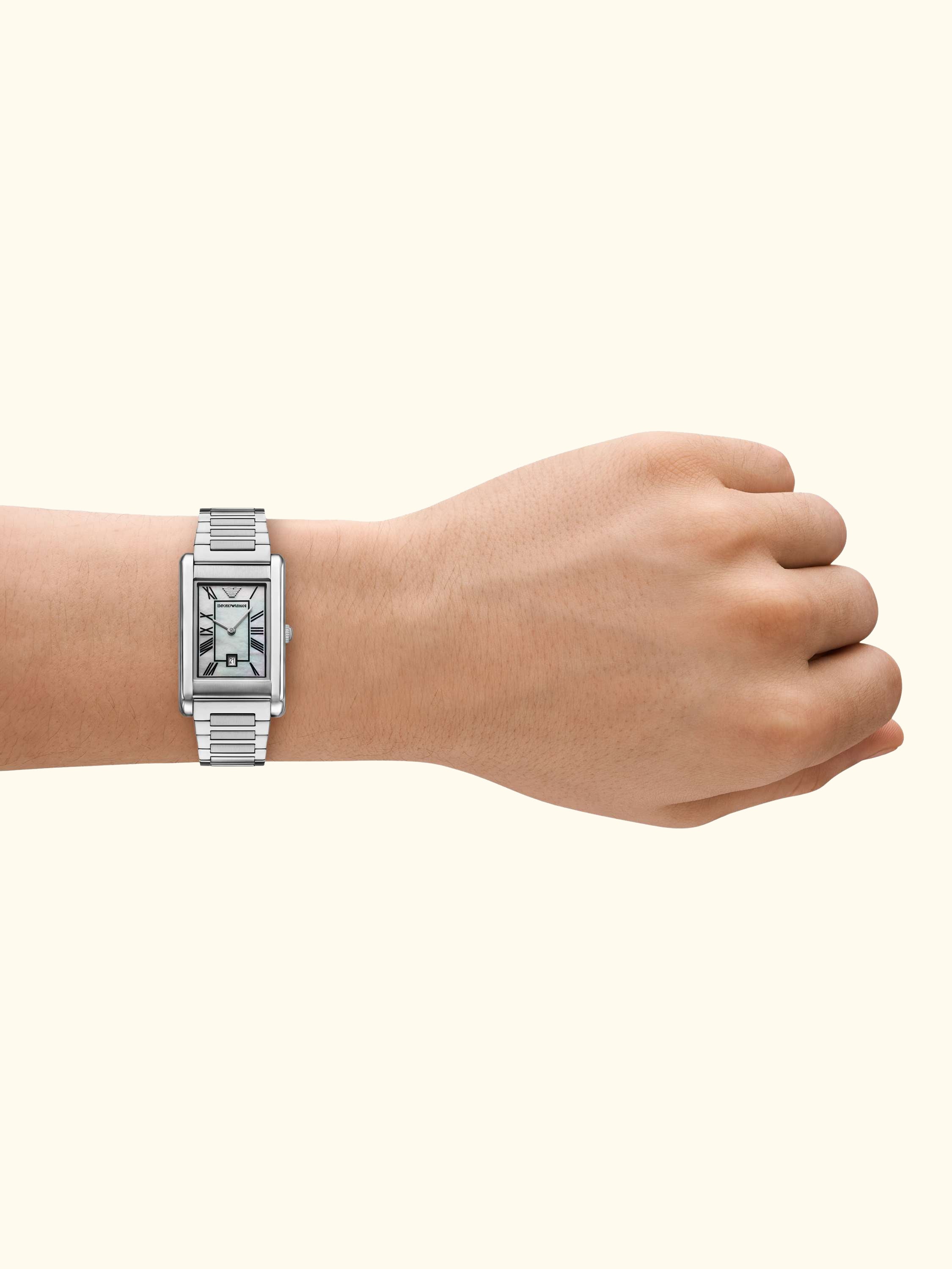 AR11664 Men's Date Bracelet Strap Watch, Silver