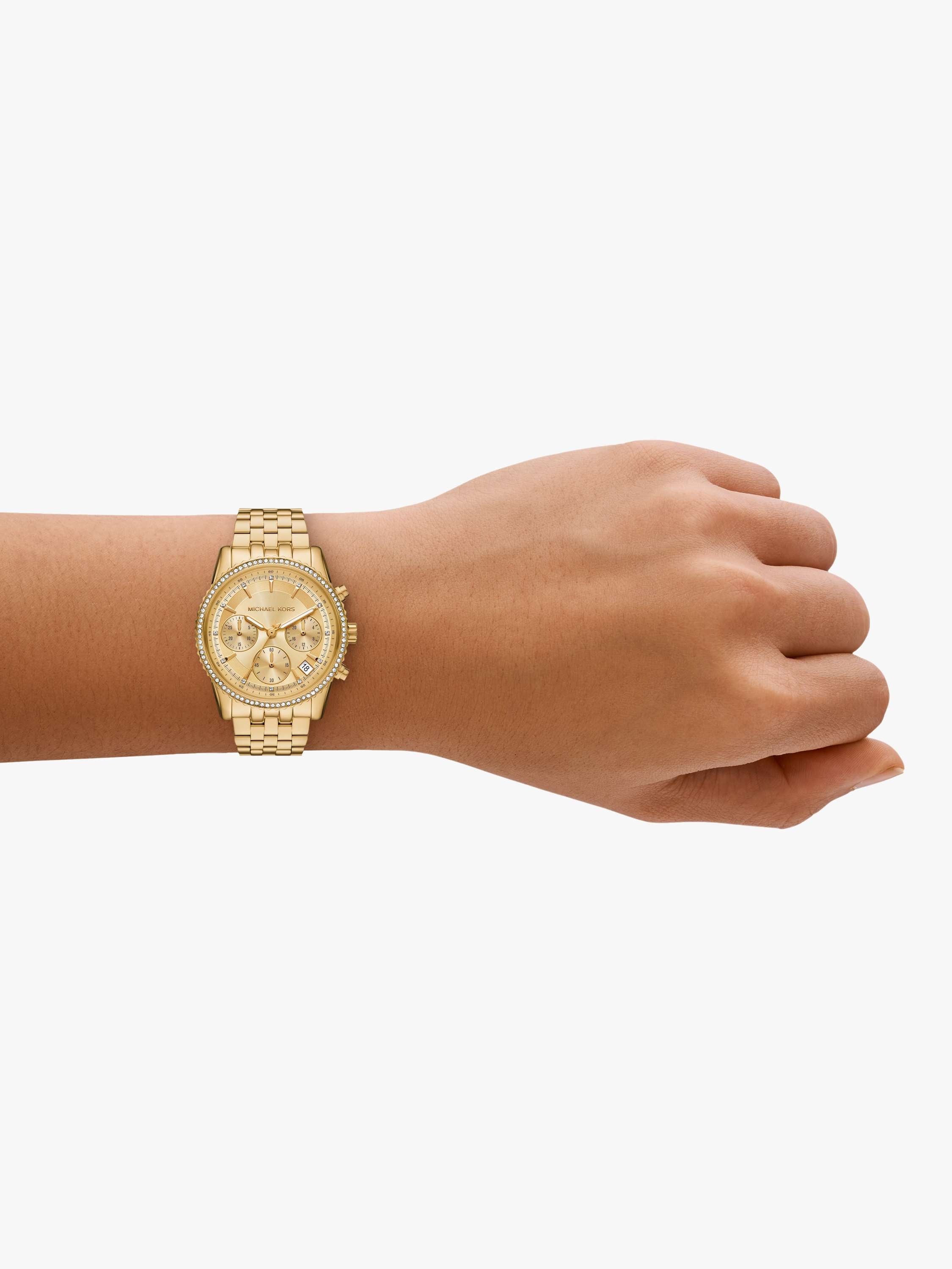MK7530 Women's Mini Bryant Chronograph Bracelet Strap Watch, Gold