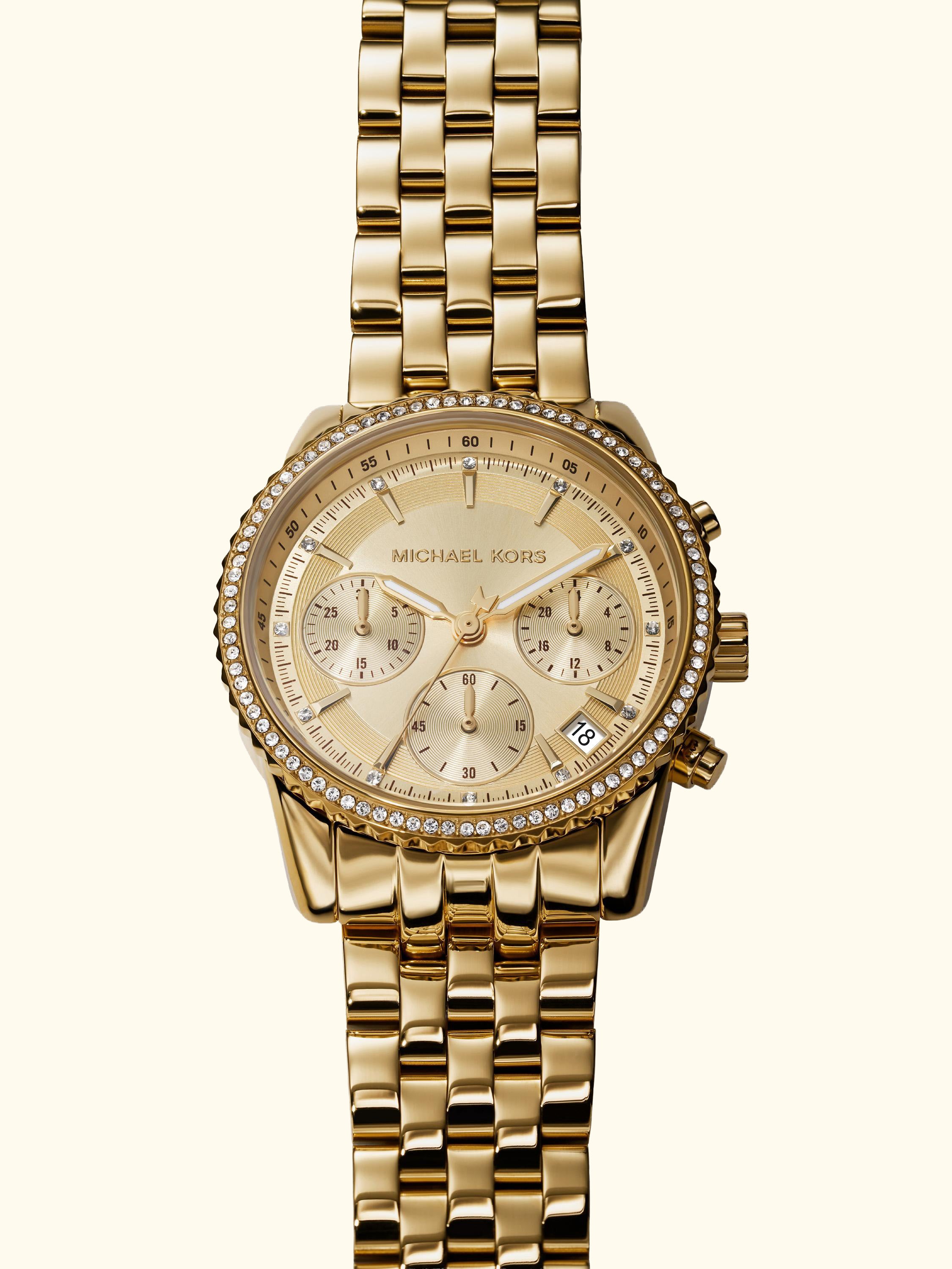MK7530 Women's Mini Bryant Chronograph Bracelet Strap Watch, Gold
