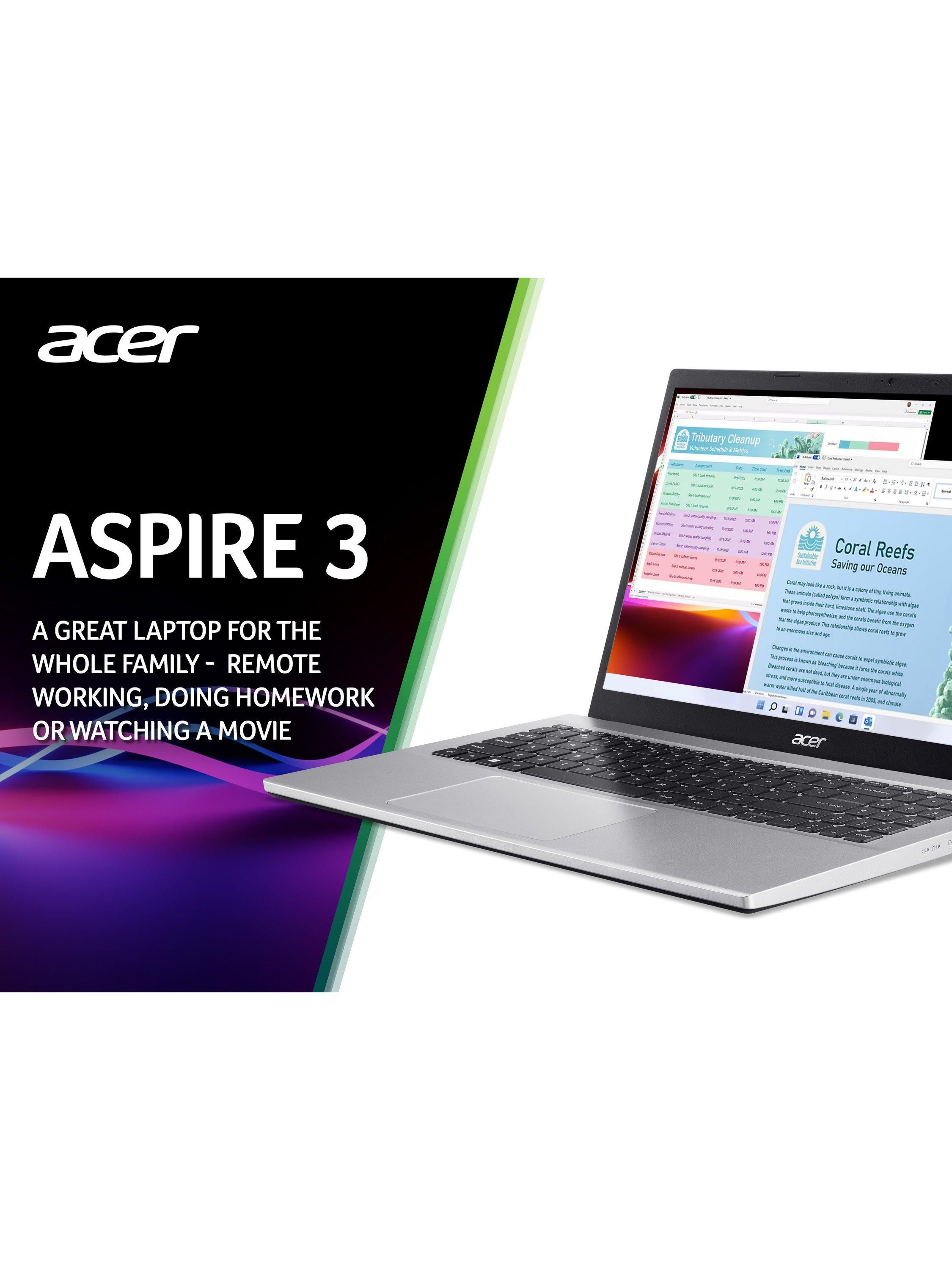 Aspire 3 Laptop, AMD Ryzen 5 Processor, 8GB RAM, 512GB SSD, 15.6" Full HD, Silver