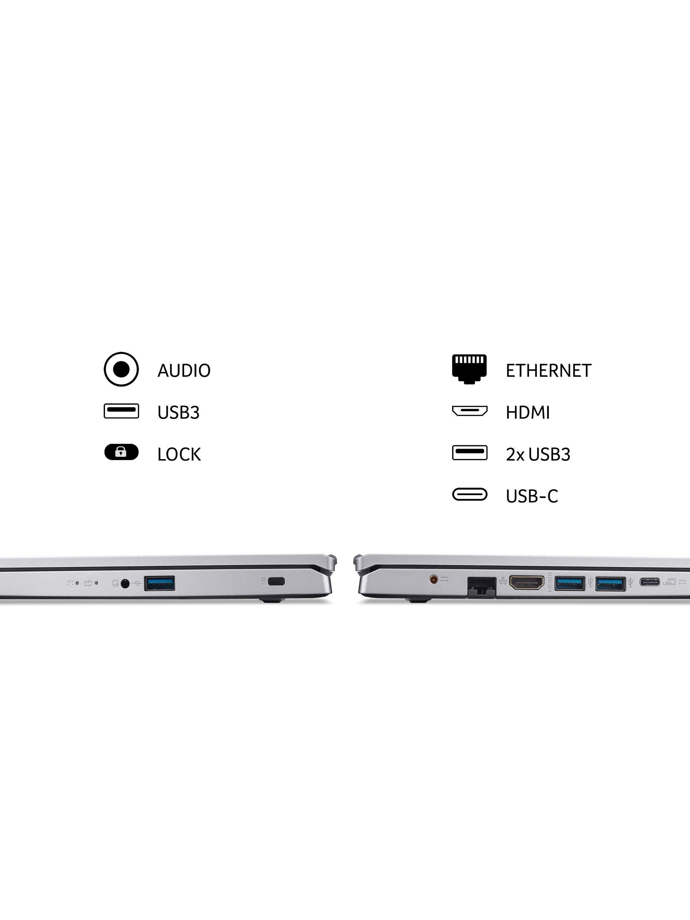 Aspire 3 Laptop, AMD Ryzen 5 Processor, 8GB RAM, 512GB SSD, 15.6" Full HD, Silver