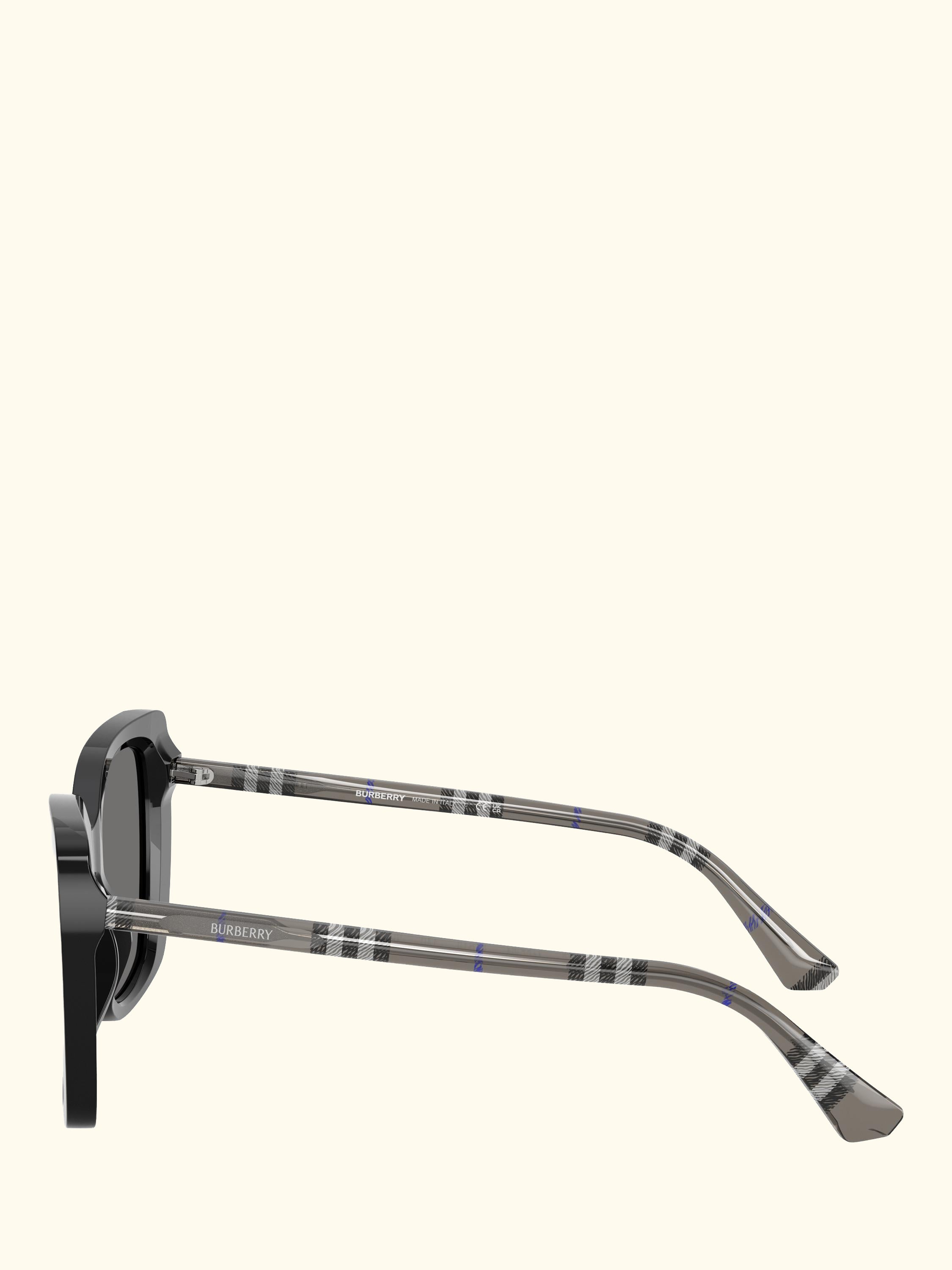 BE4456 Women's Polarised Square Sunglasses, Black/Grey