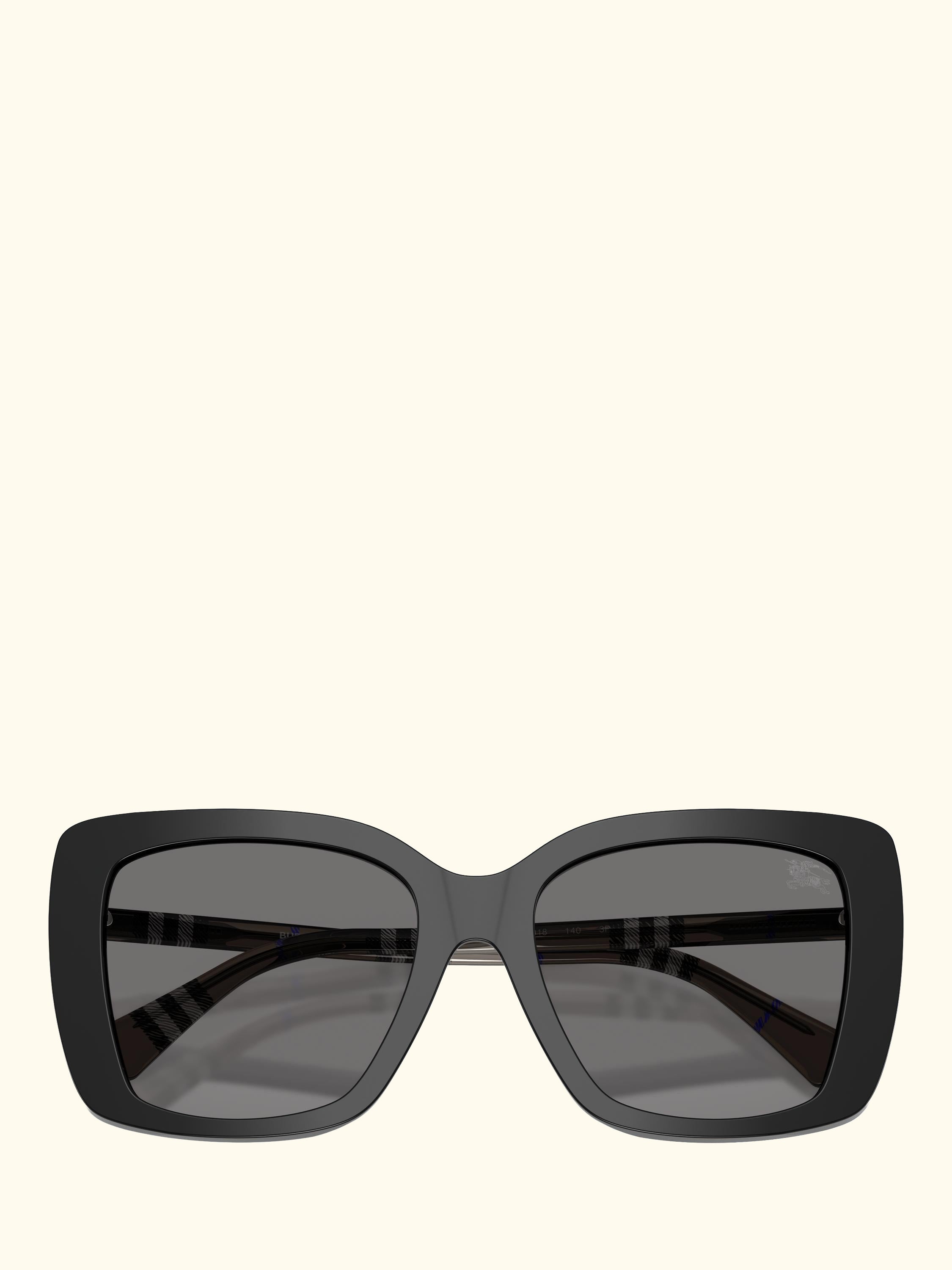 BE4456 Women's Polarised Square Sunglasses, Black/Grey