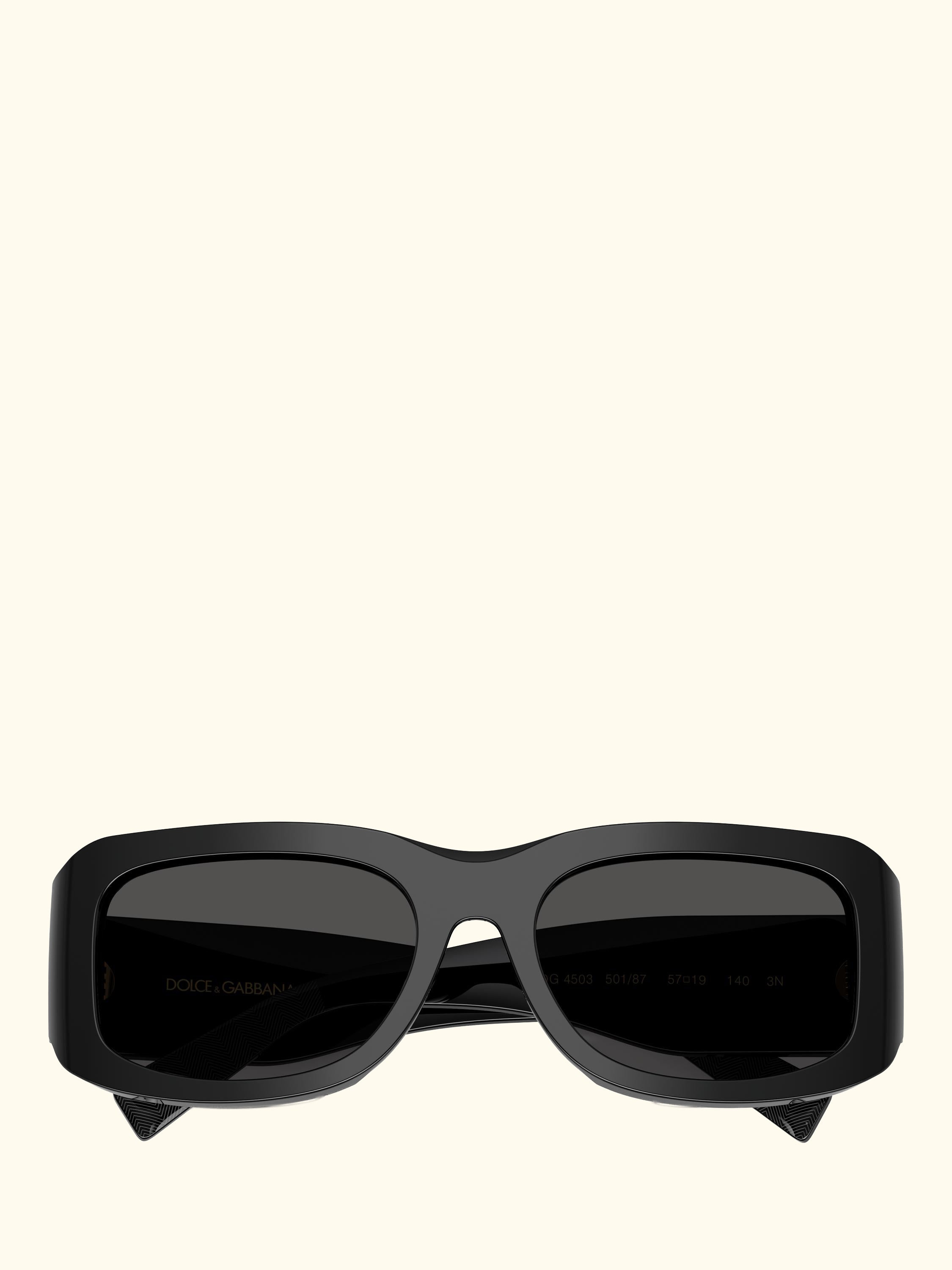 DG4503 Men's Rectangular Sunglasses, Black
