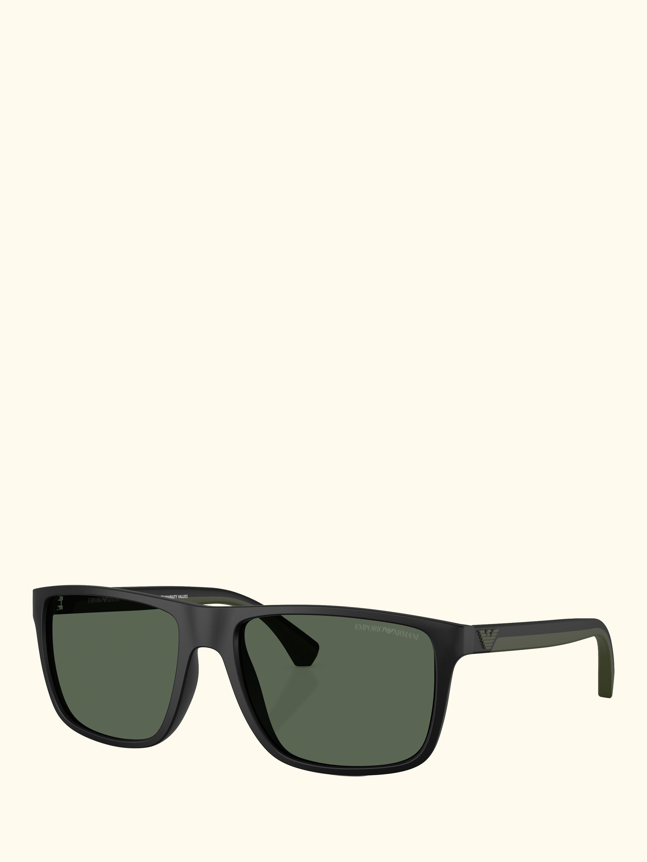 EA4033 Square Sunglasses, Black/Green