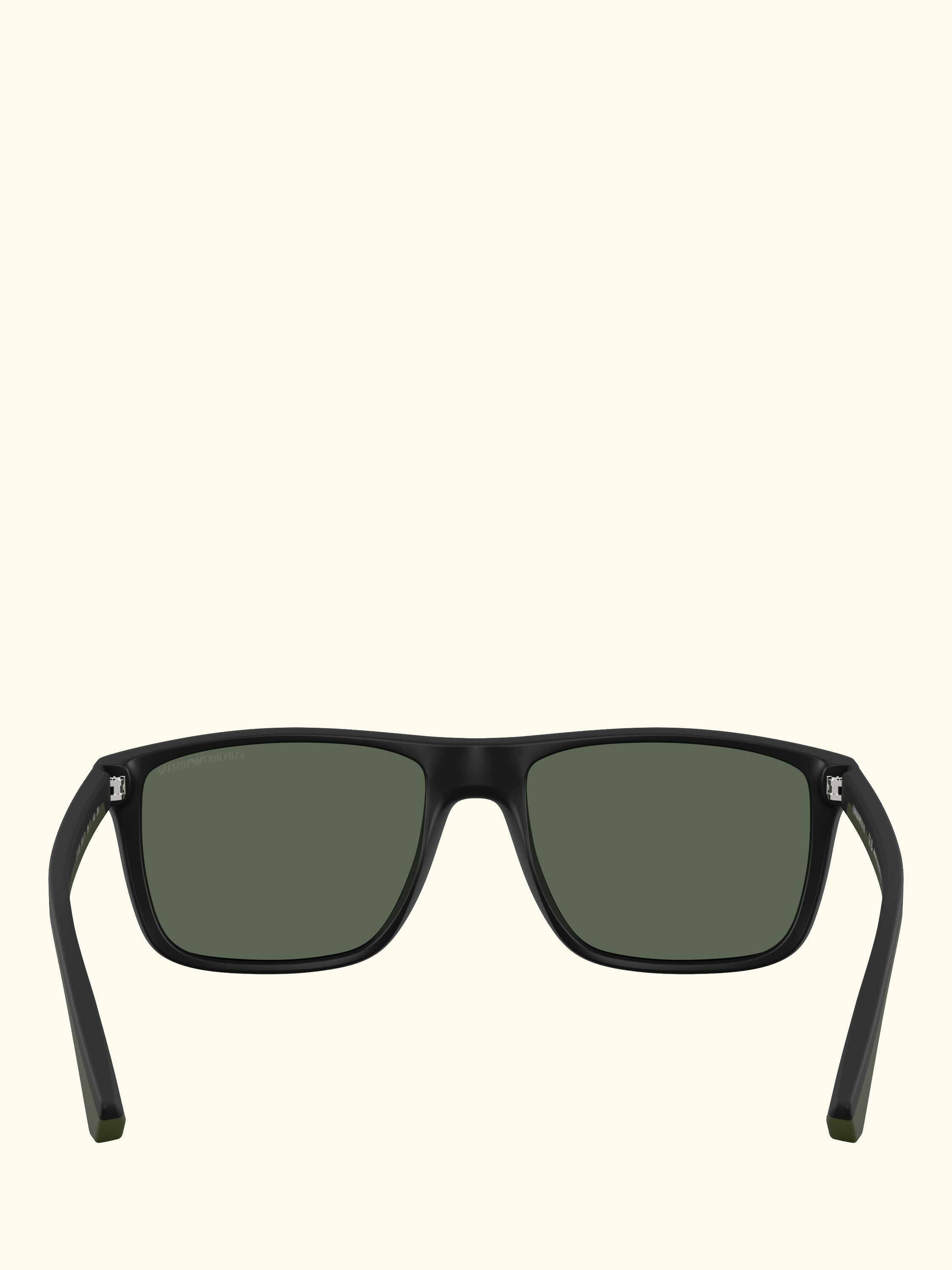 EA4033 Square Sunglasses, Black/Green
