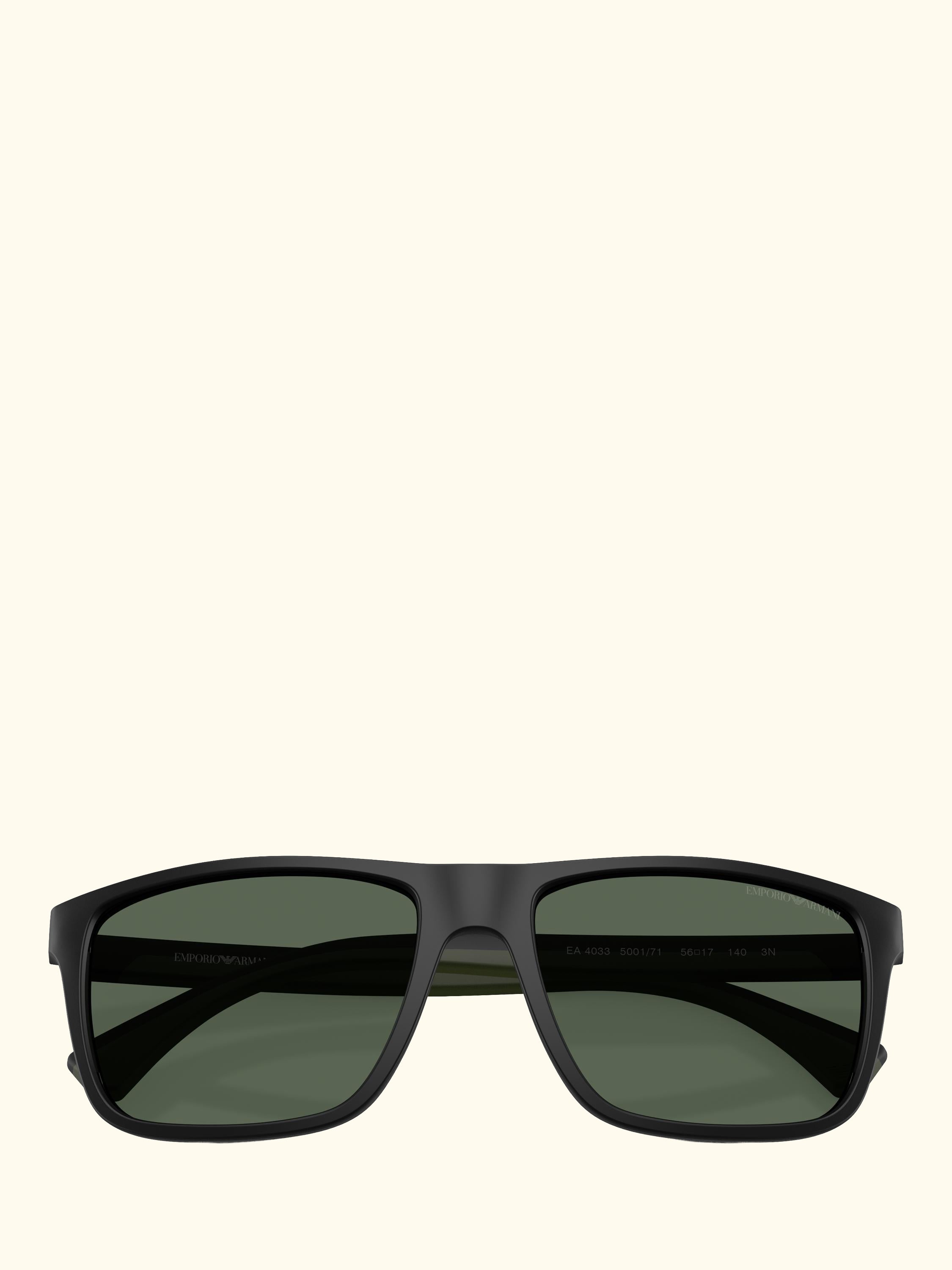 EA4033 Square Sunglasses, Black/Green