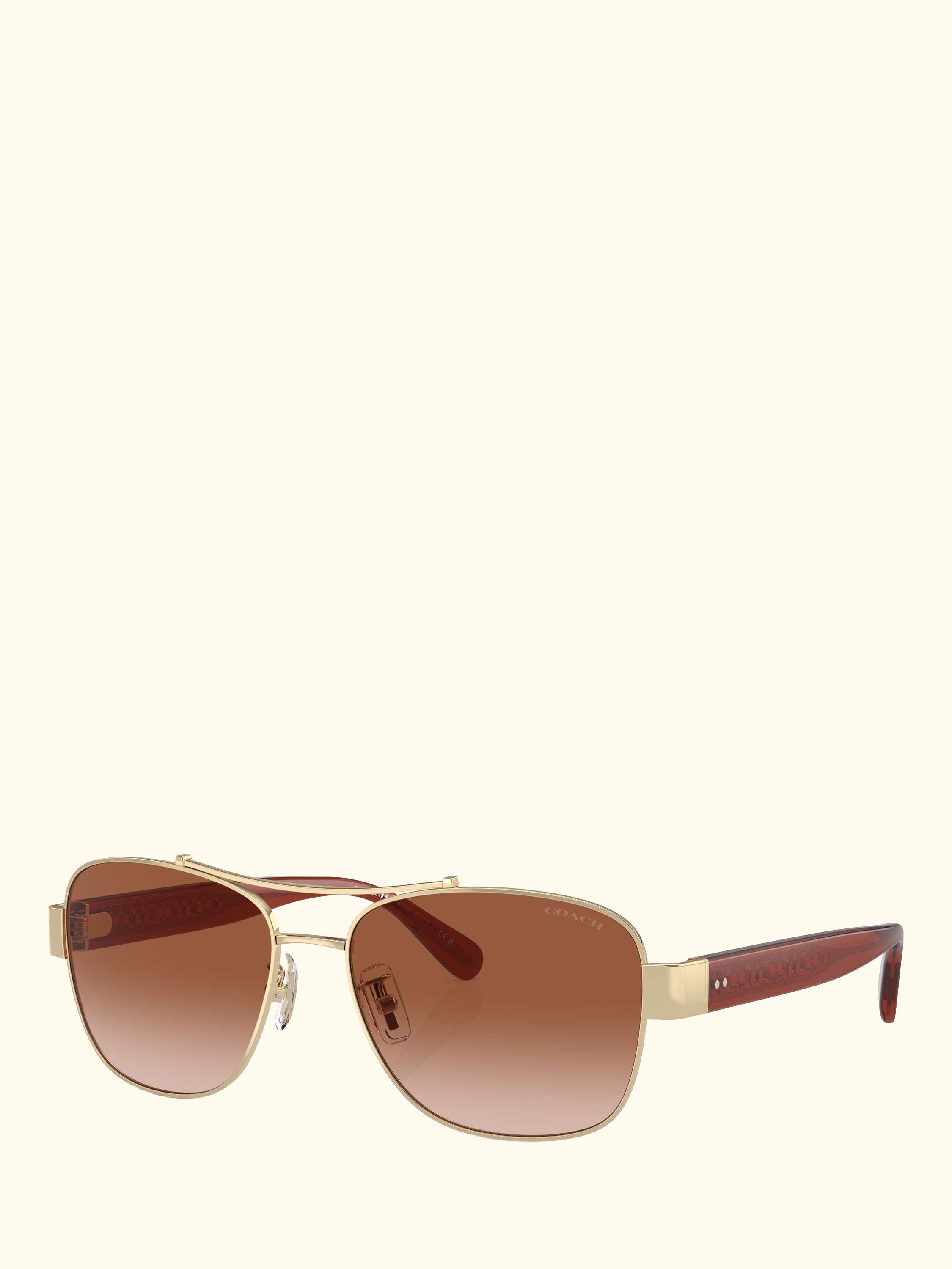 HC7161 Women's Round Sunglasses, Gold/Brown Gradient