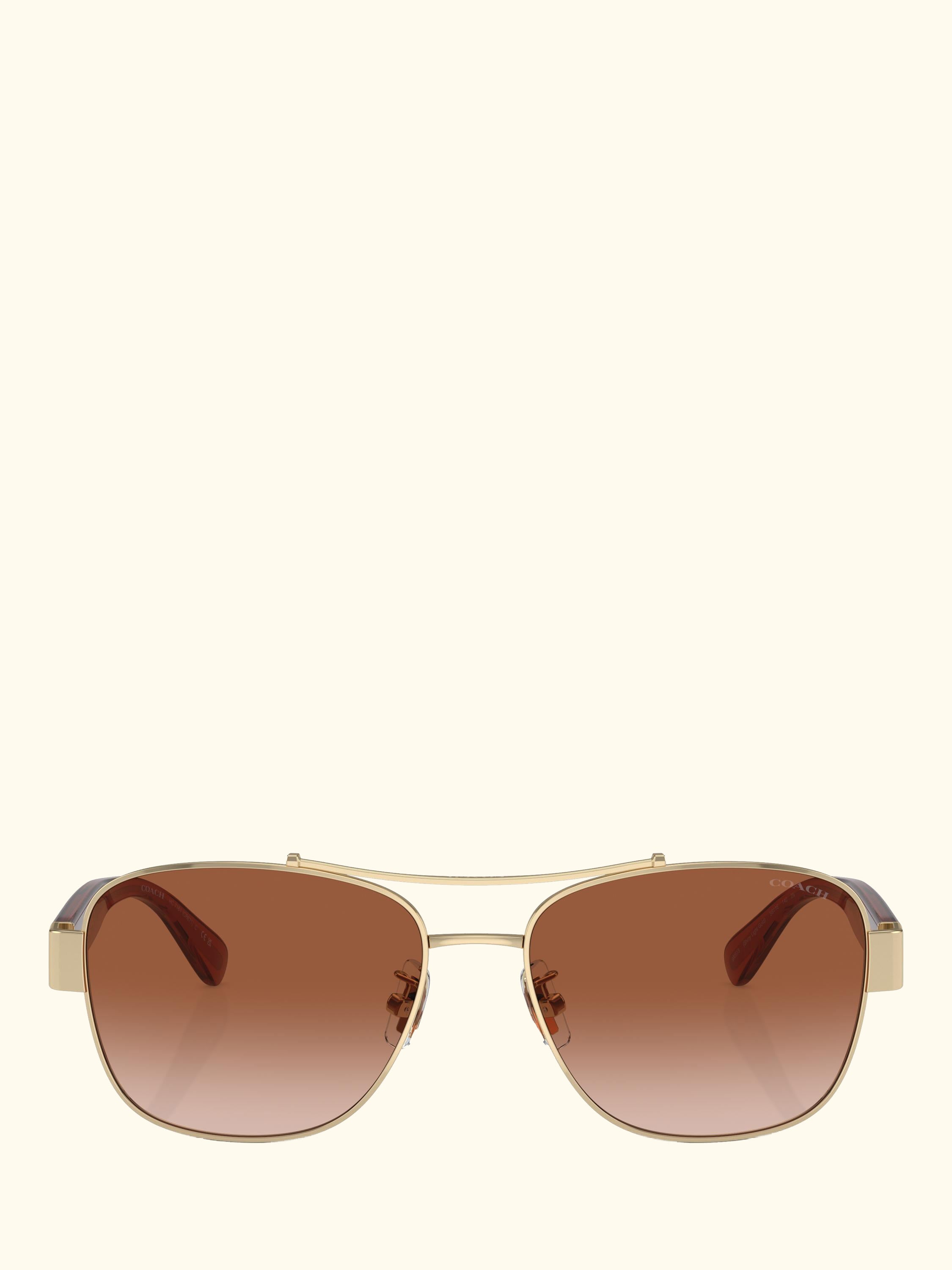HC7161 Women's Round Sunglasses, Gold/Brown Gradient