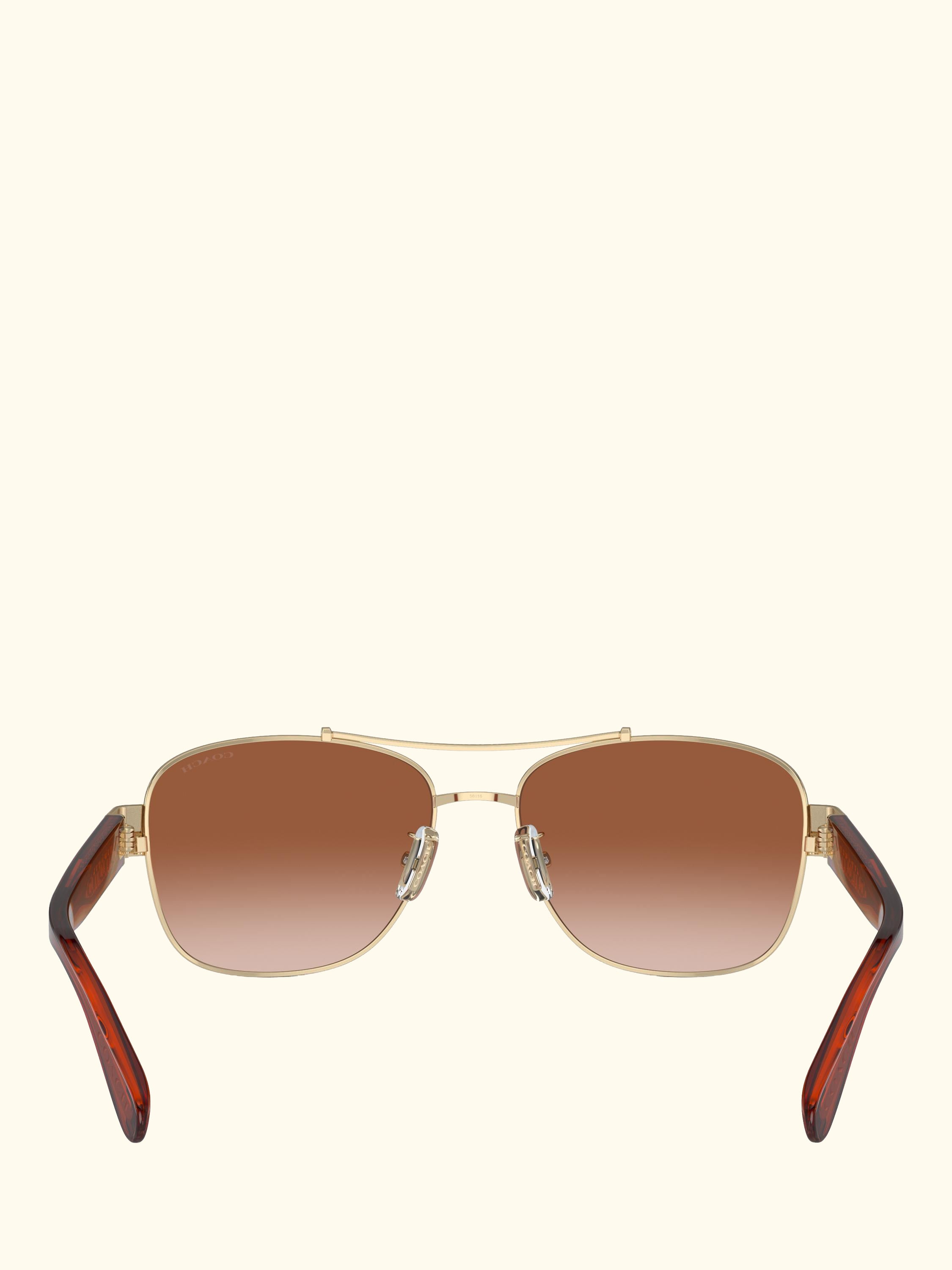 HC7161 Women's Round Sunglasses, Gold/Brown Gradient