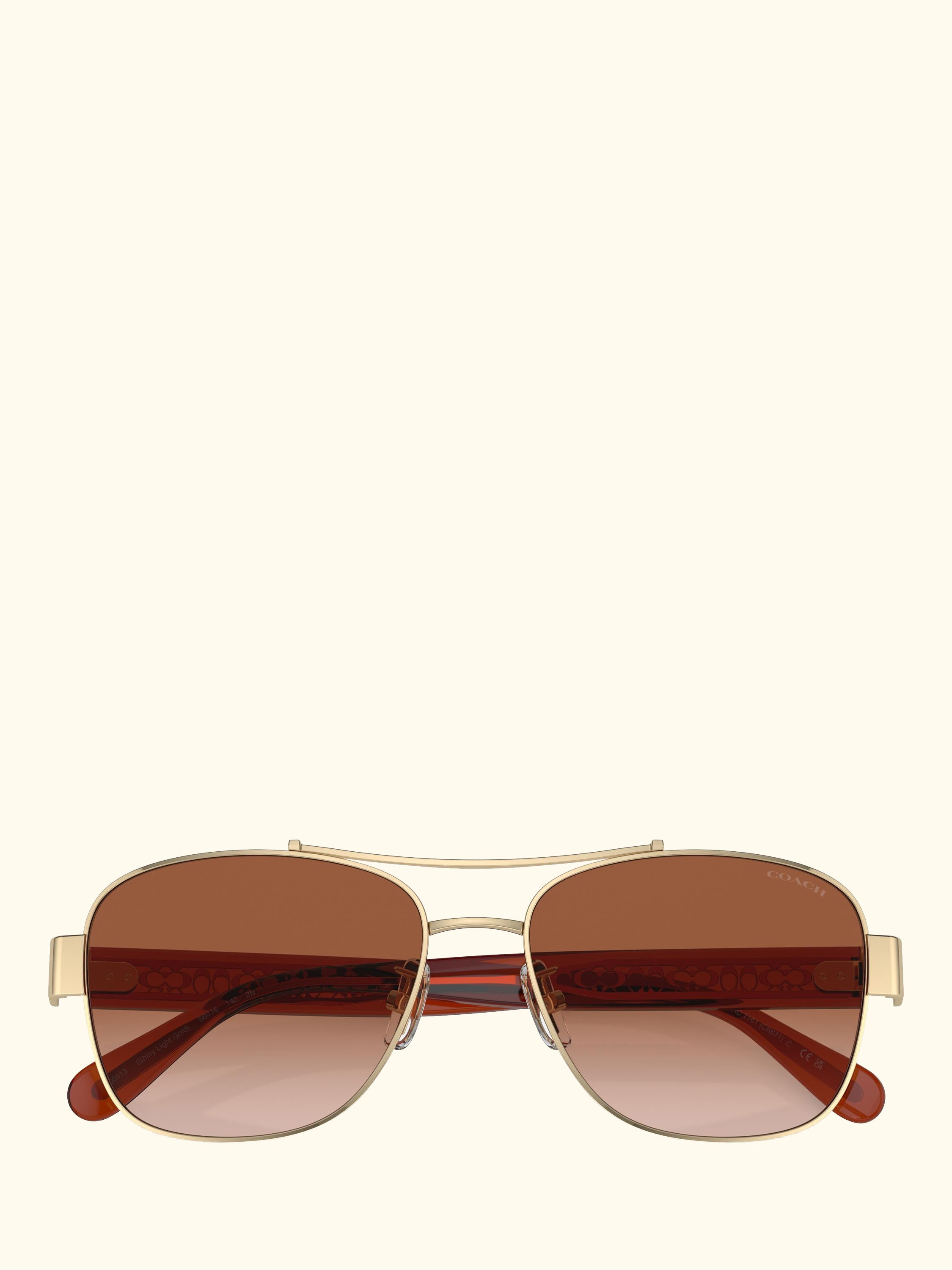 HC7161 Women's Round Sunglasses, Gold/Brown Gradient