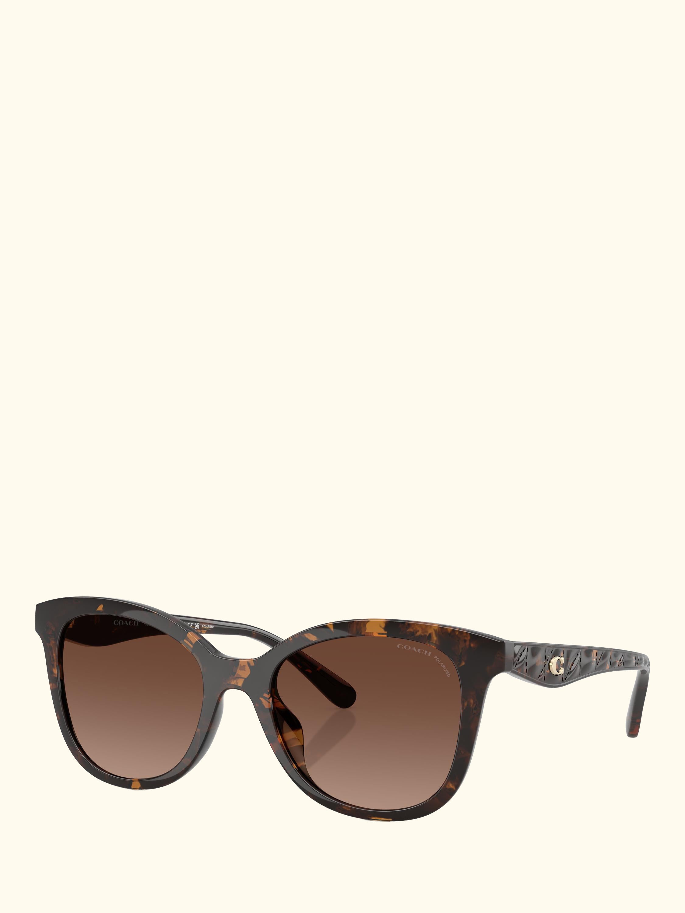 HC8419 Women's Polarised D-Frame Sunglasses, Havana/Brown Gradient