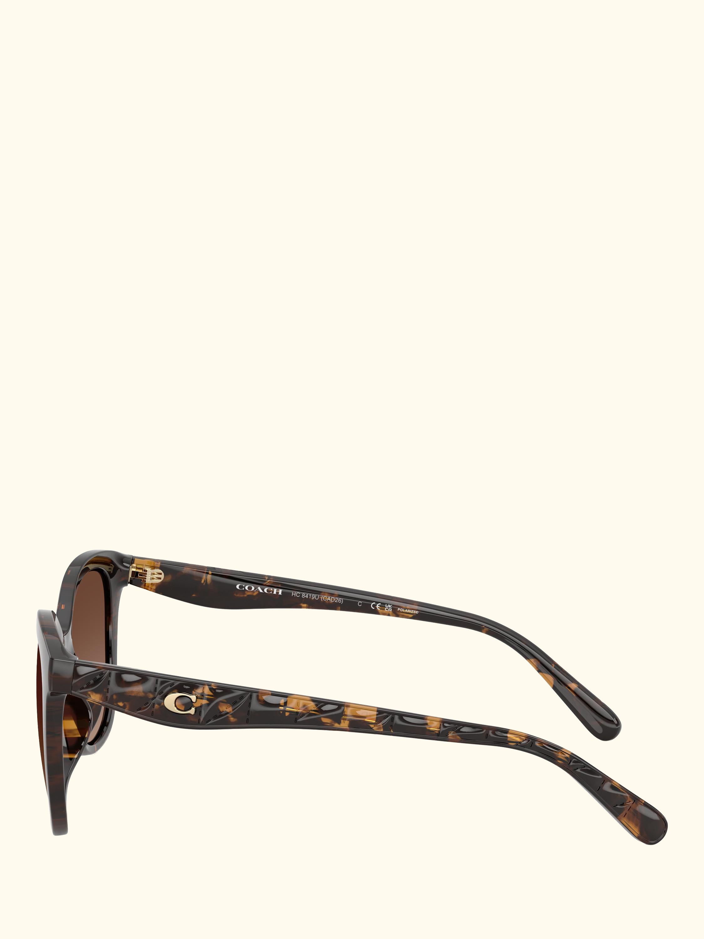 HC8419 Women's Polarised D-Frame Sunglasses, Havana/Brown Gradient