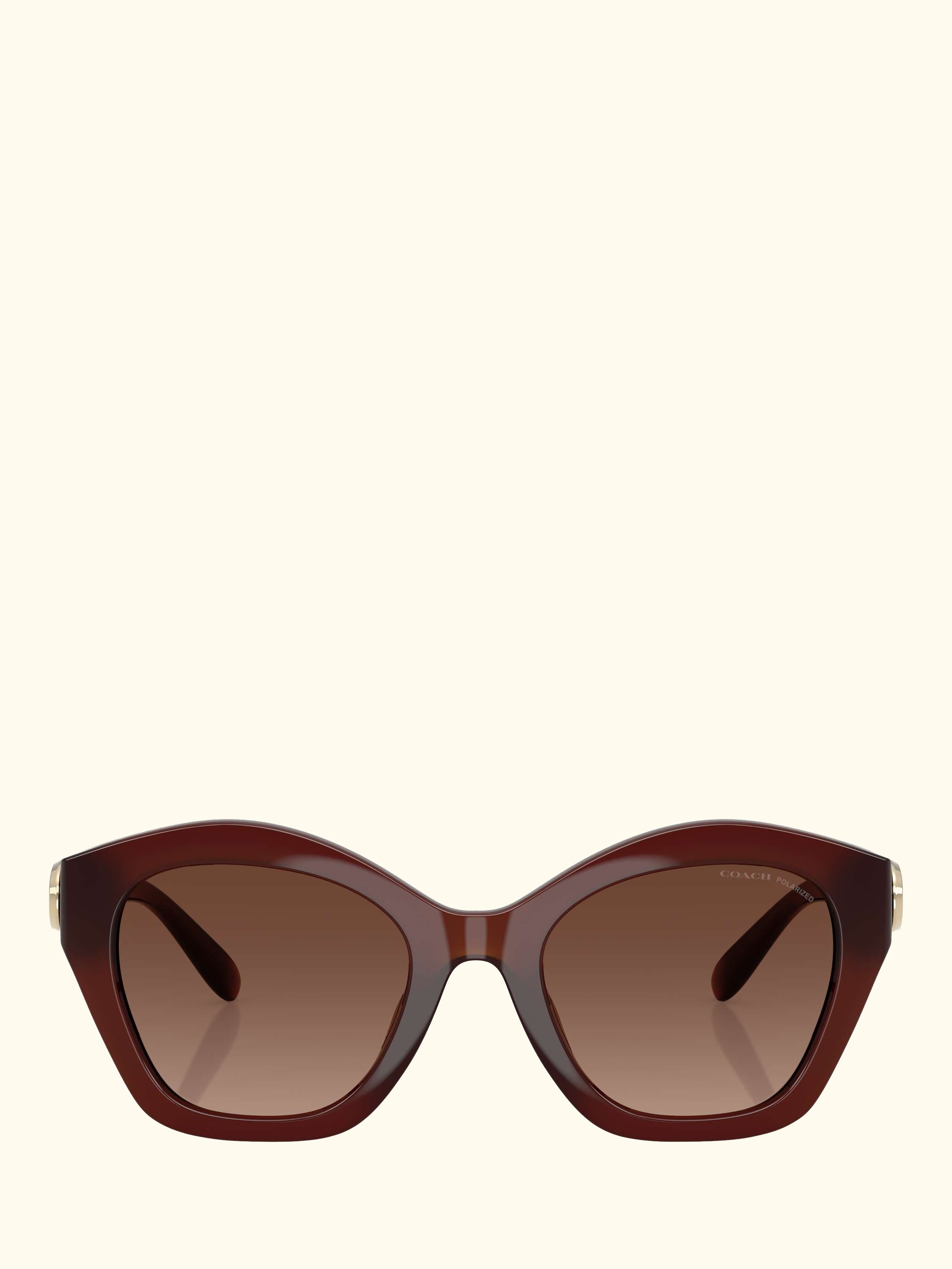 HC8421 Women's Polarised Irregular Sunglasses, Brown/Brown Gradient