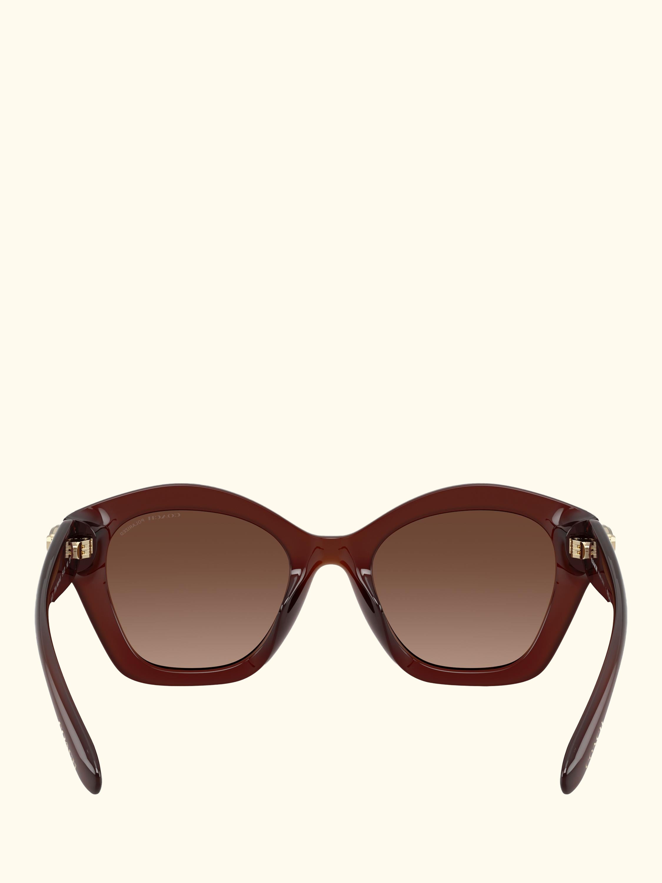 HC8421 Women's Polarised Irregular Sunglasses, Brown/Brown Gradient