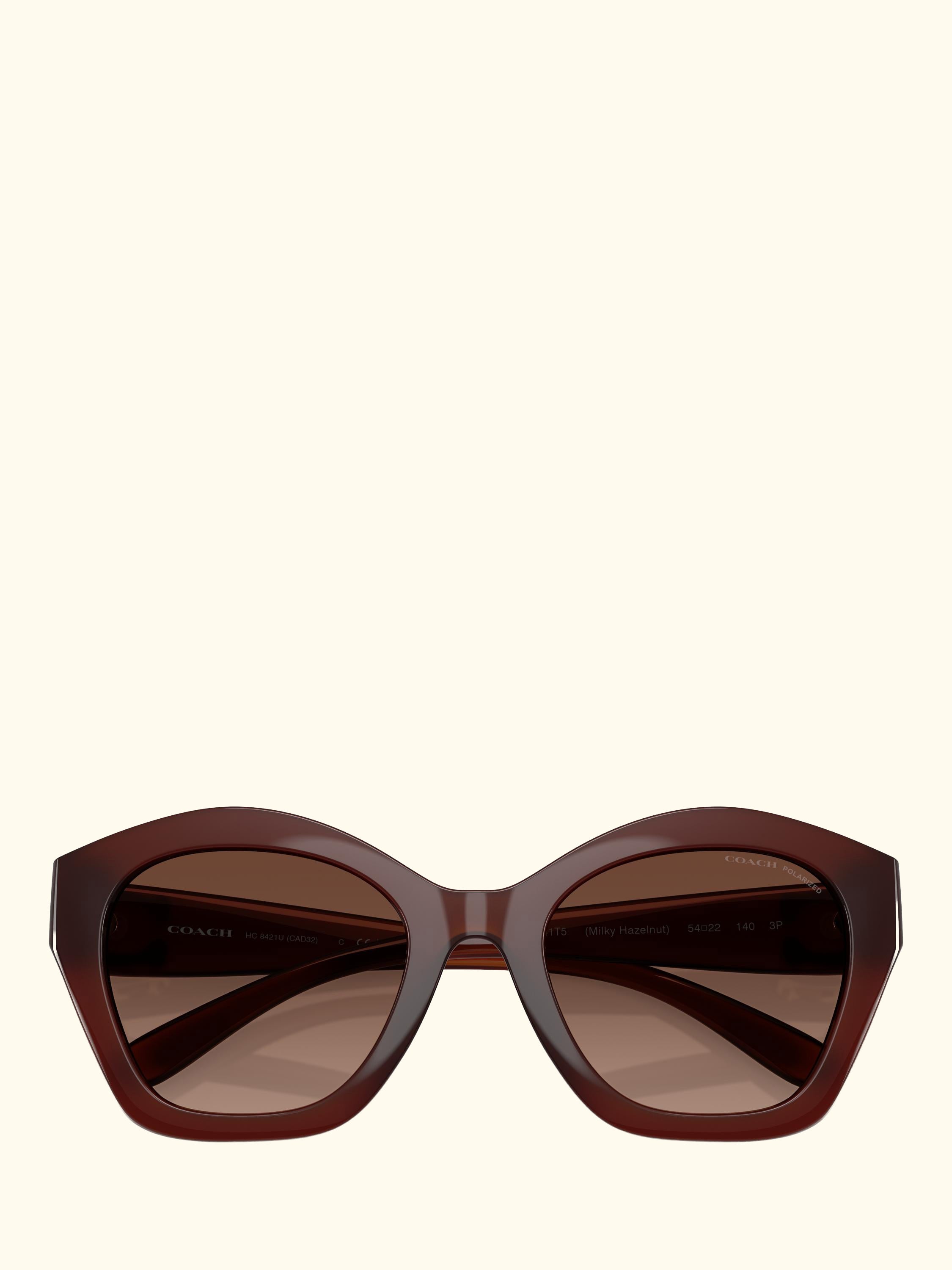 HC8421 Women's Polarised Irregular Sunglasses, Brown/Brown Gradient
