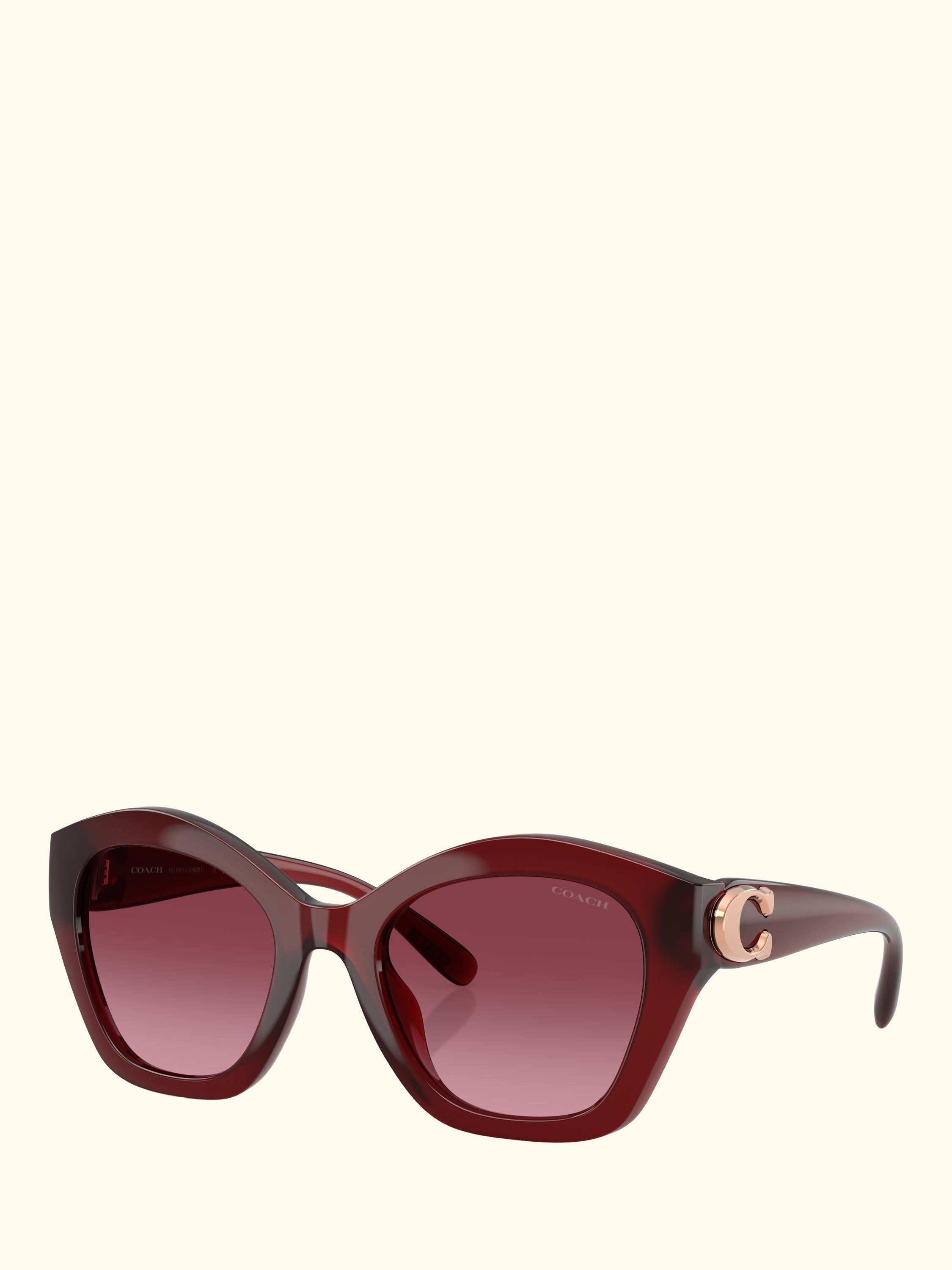 HC8421 Women's Irregular Sunglasses, Dark Red/Red Gradient