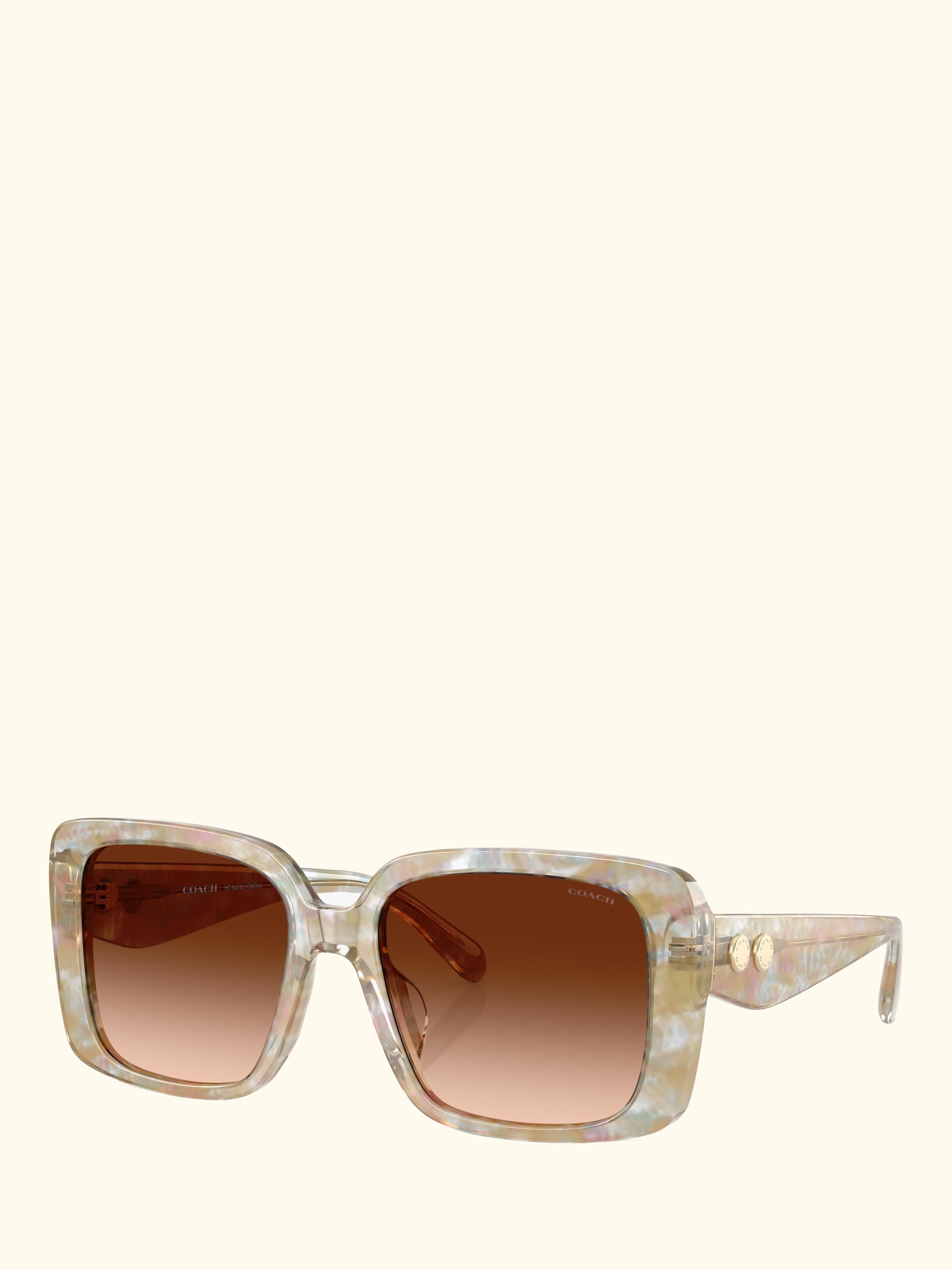 HC8424 Women's Square Sunglasses, Light Brown/Brown Gradient