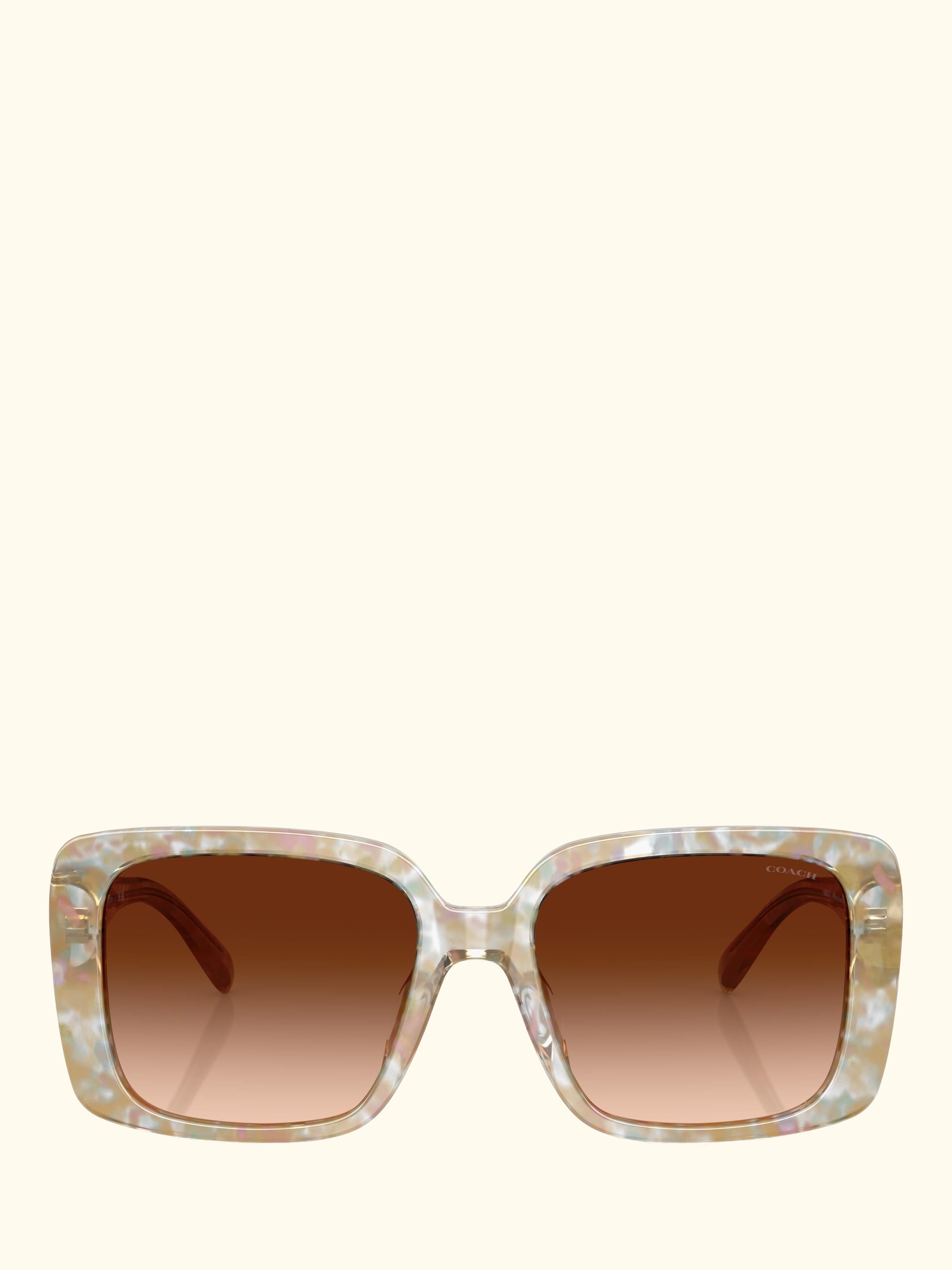 HC8424 Women's Square Sunglasses, Light Brown/Brown Gradient