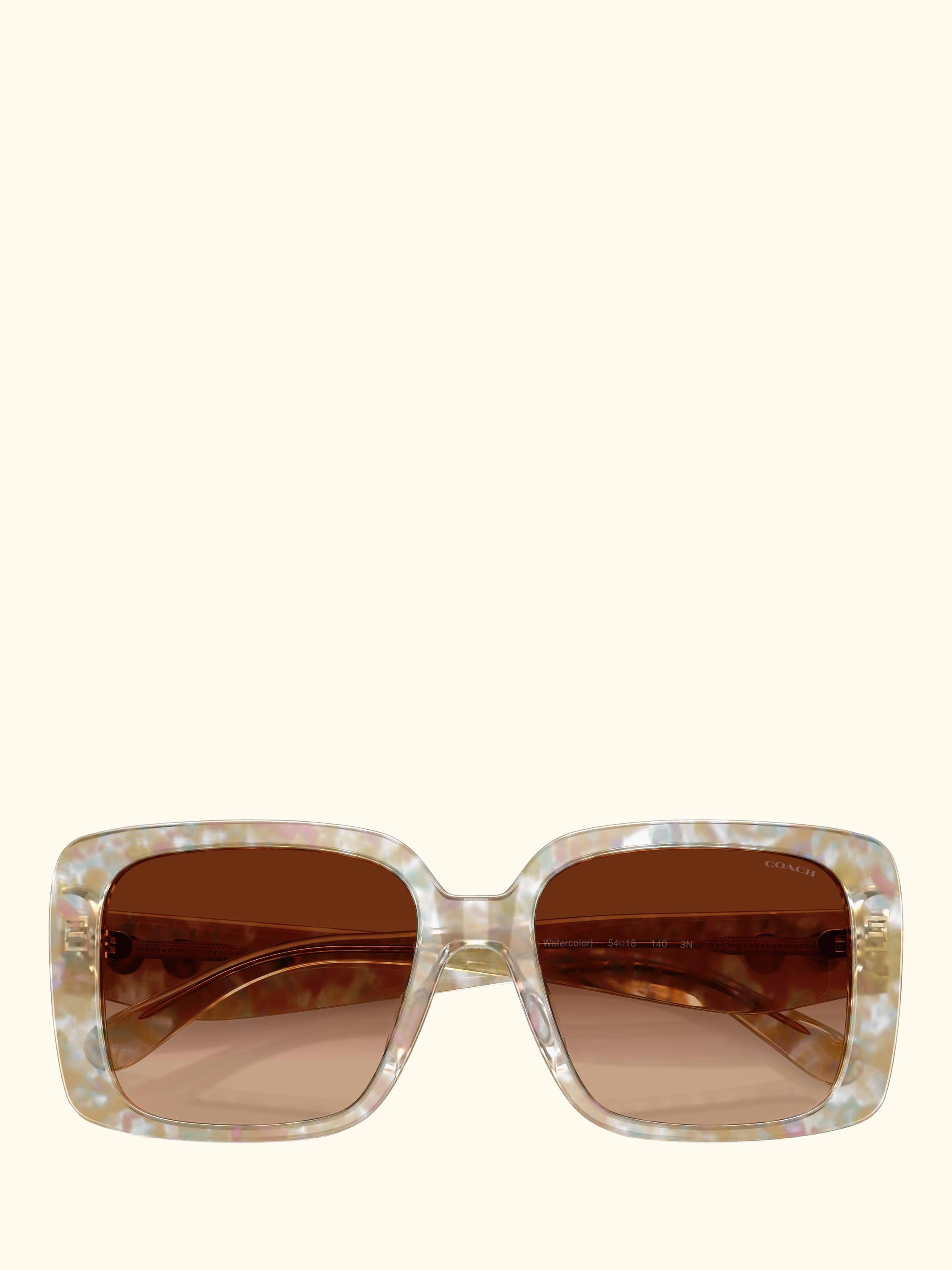 HC8424 Women's Square Sunglasses, Light Brown/Brown Gradient