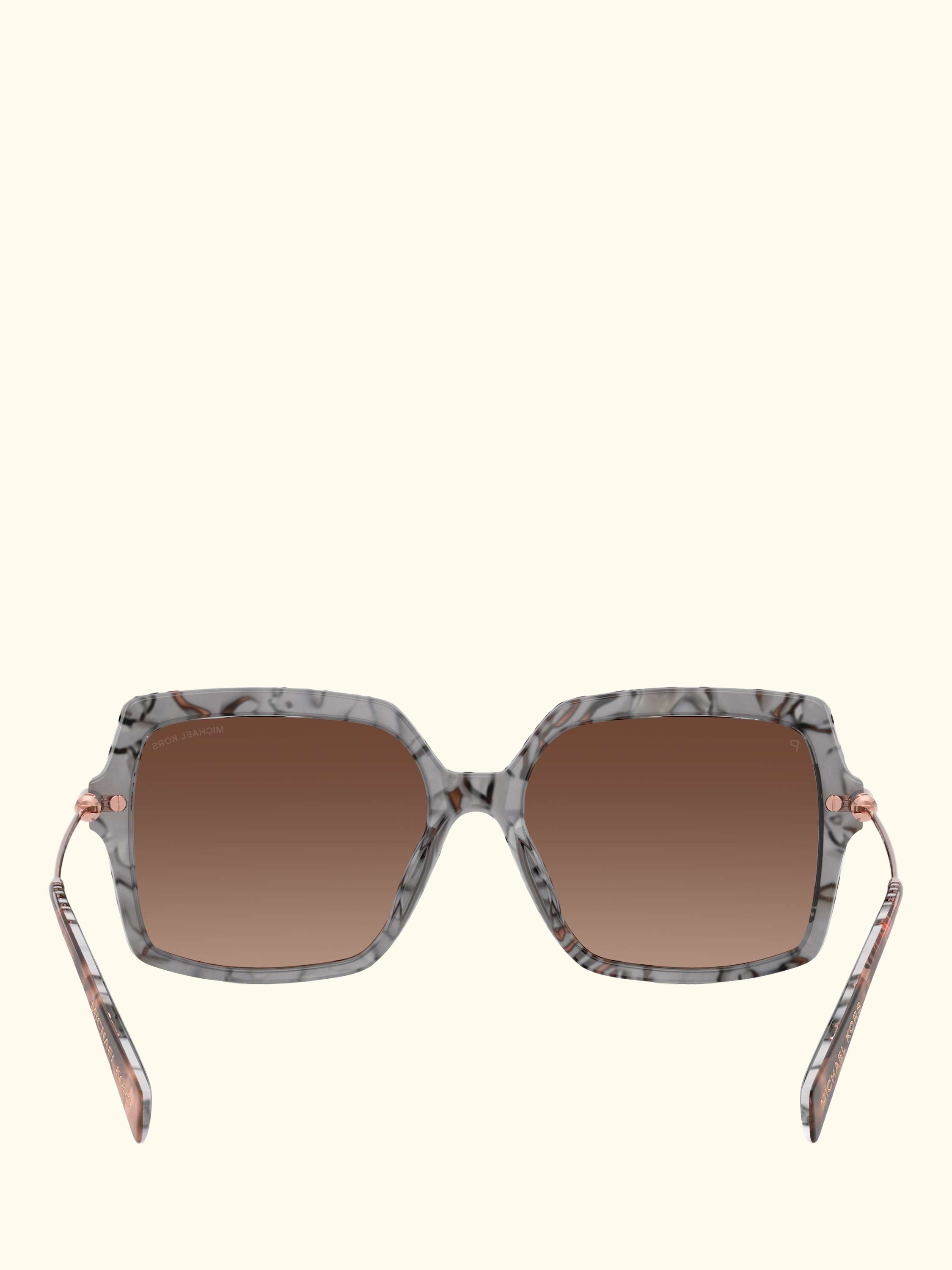 MK2247U Women's Polarised Square Sunglasses, Pink Havana/Brown Gradient