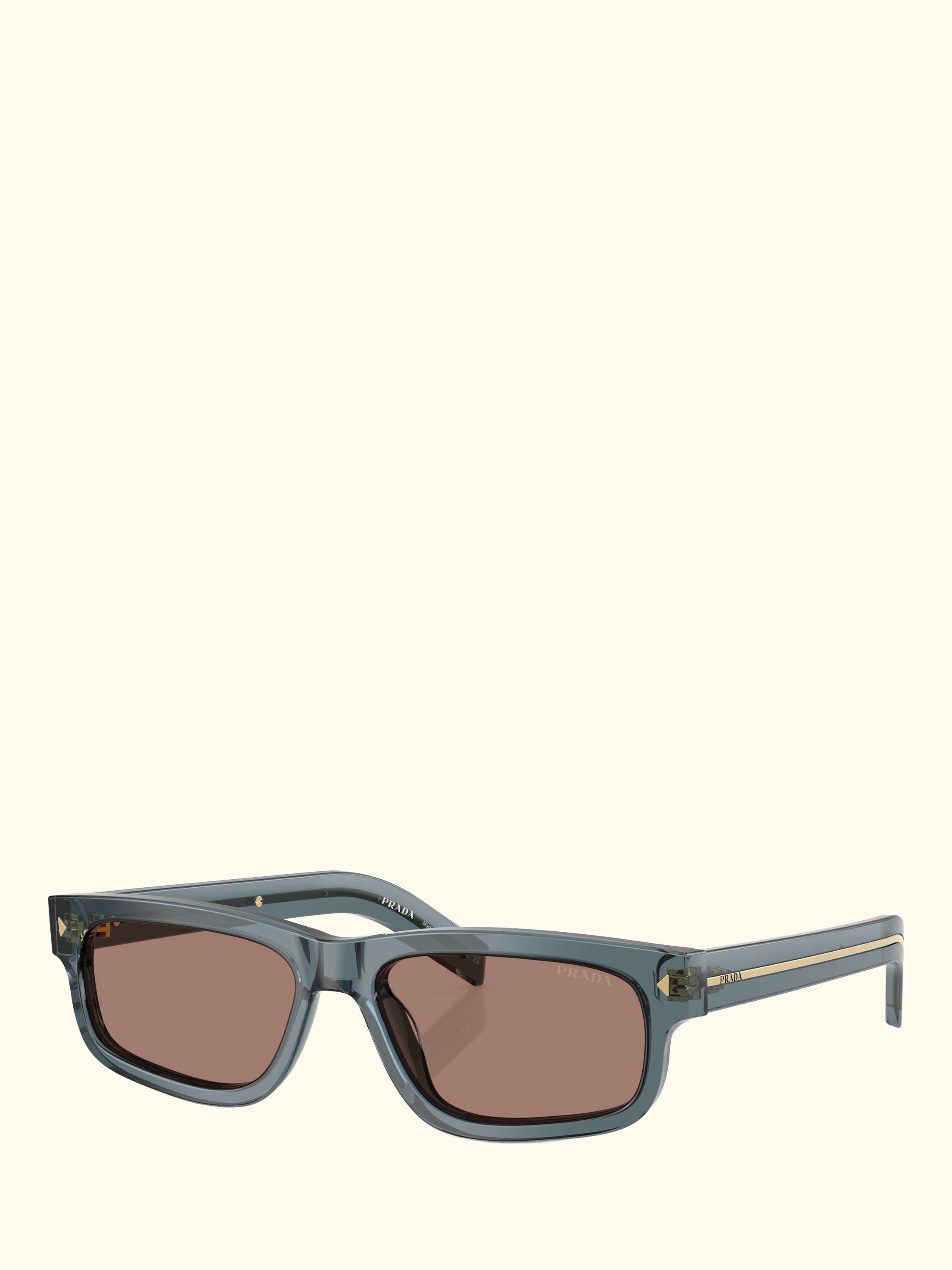PR B11S Rectangular Sunglasses, Light Blue/Brown