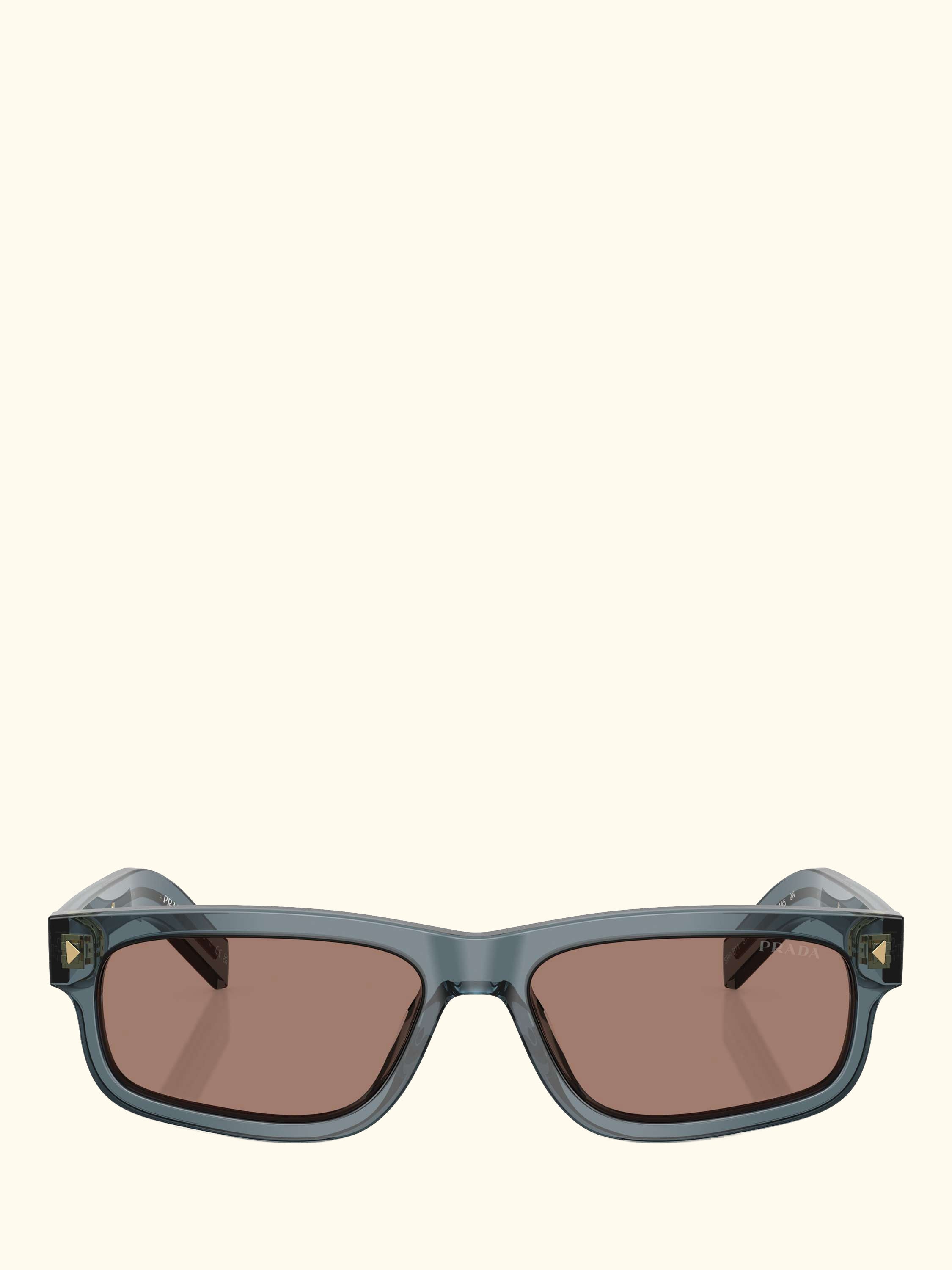 PR B11S Rectangular Sunglasses, Light Blue/Brown