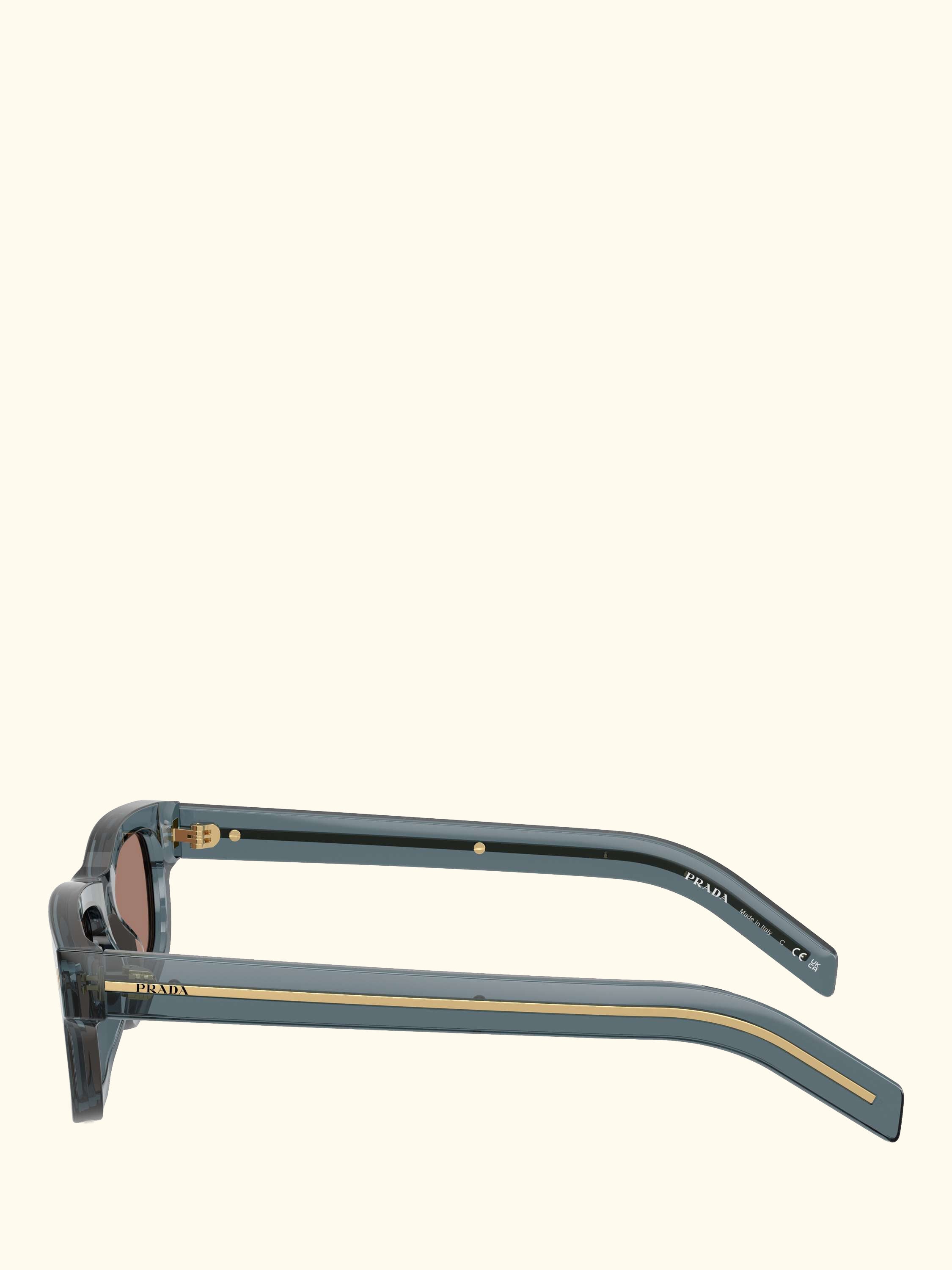 PR B11S Rectangular Sunglasses, Light Blue/Brown