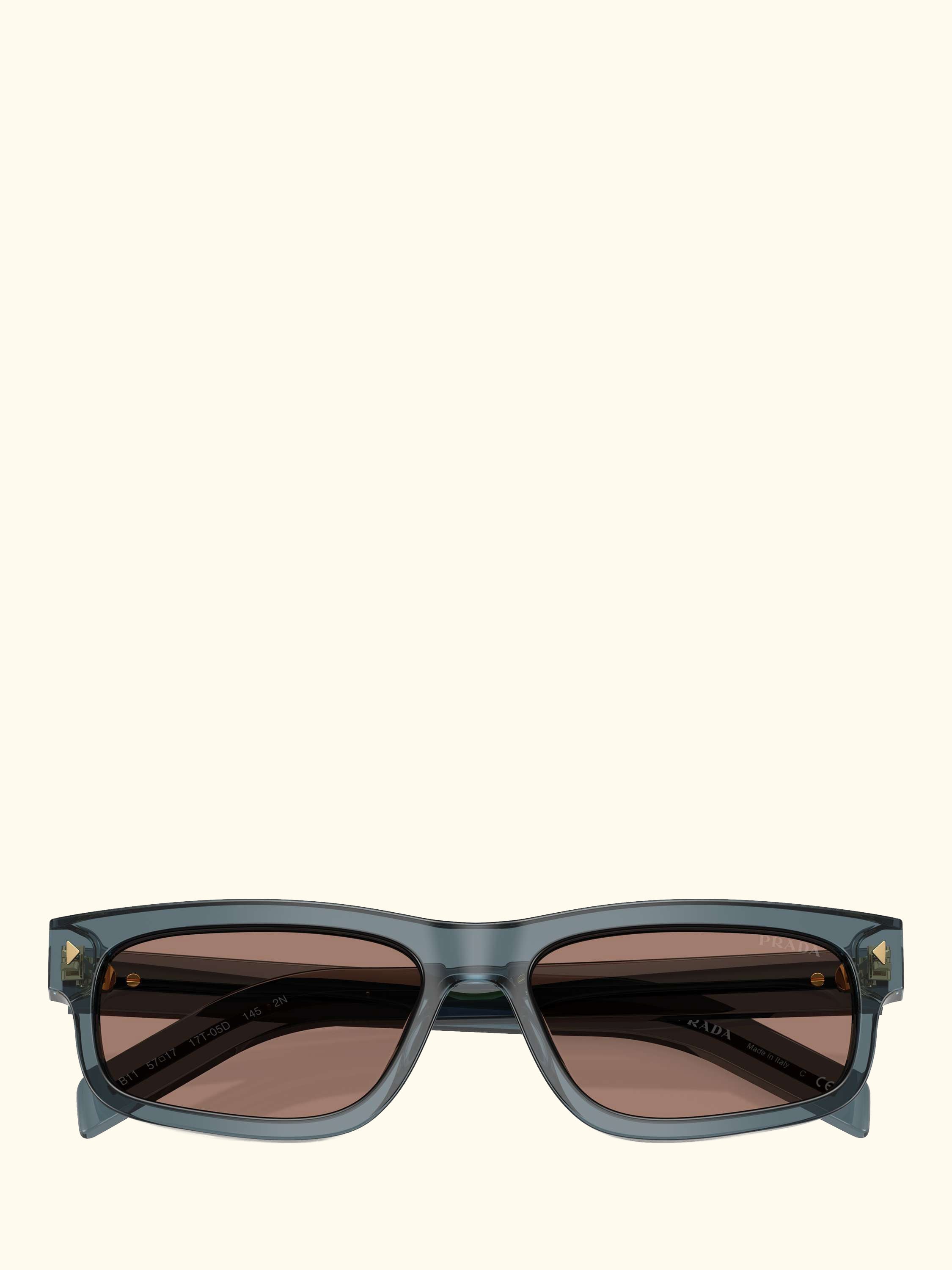 PR B11S Rectangular Sunglasses, Light Blue/Brown