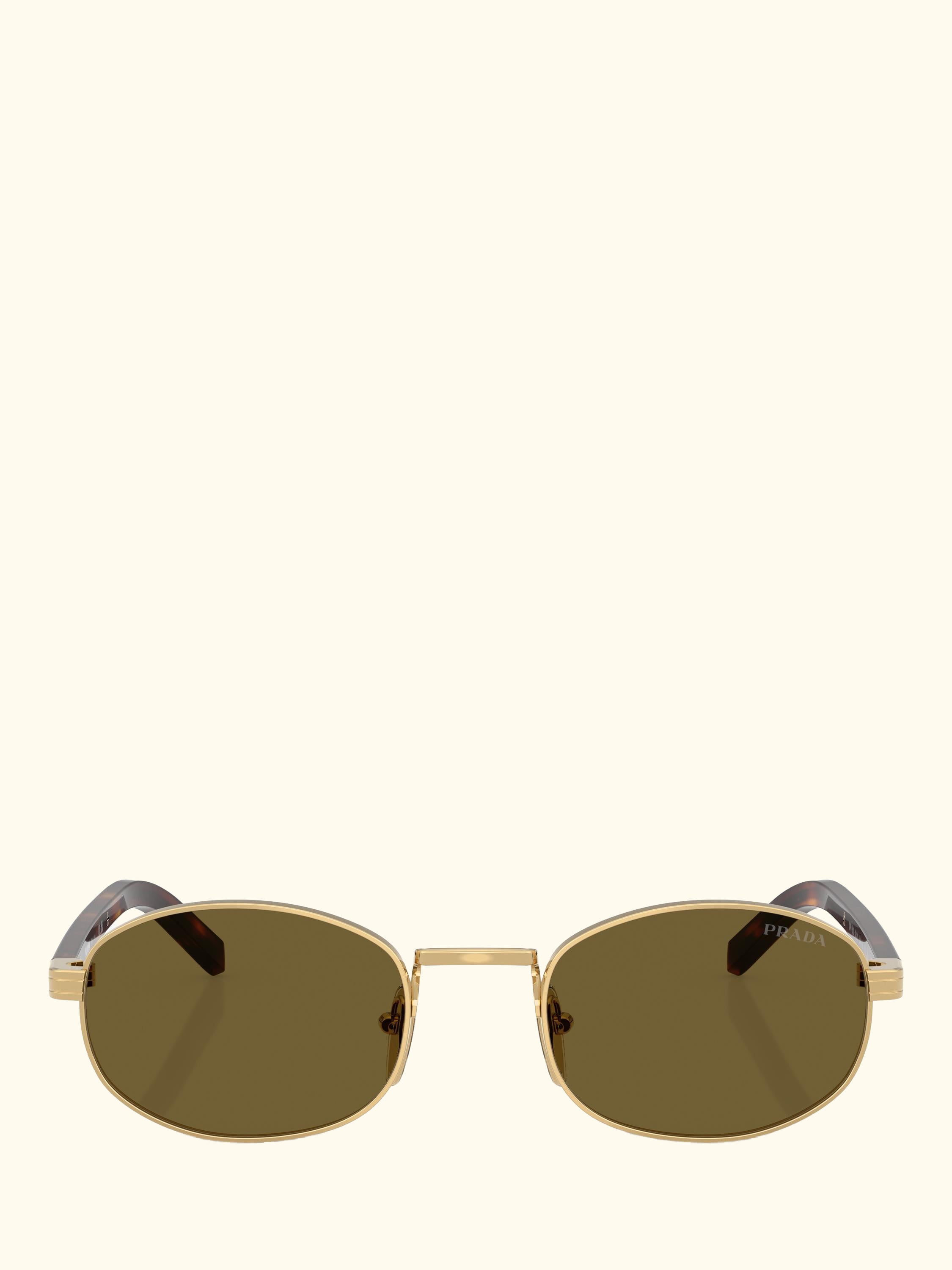 PR B53S Women's Oval Sunglasses, Gold Tortoise/Brown