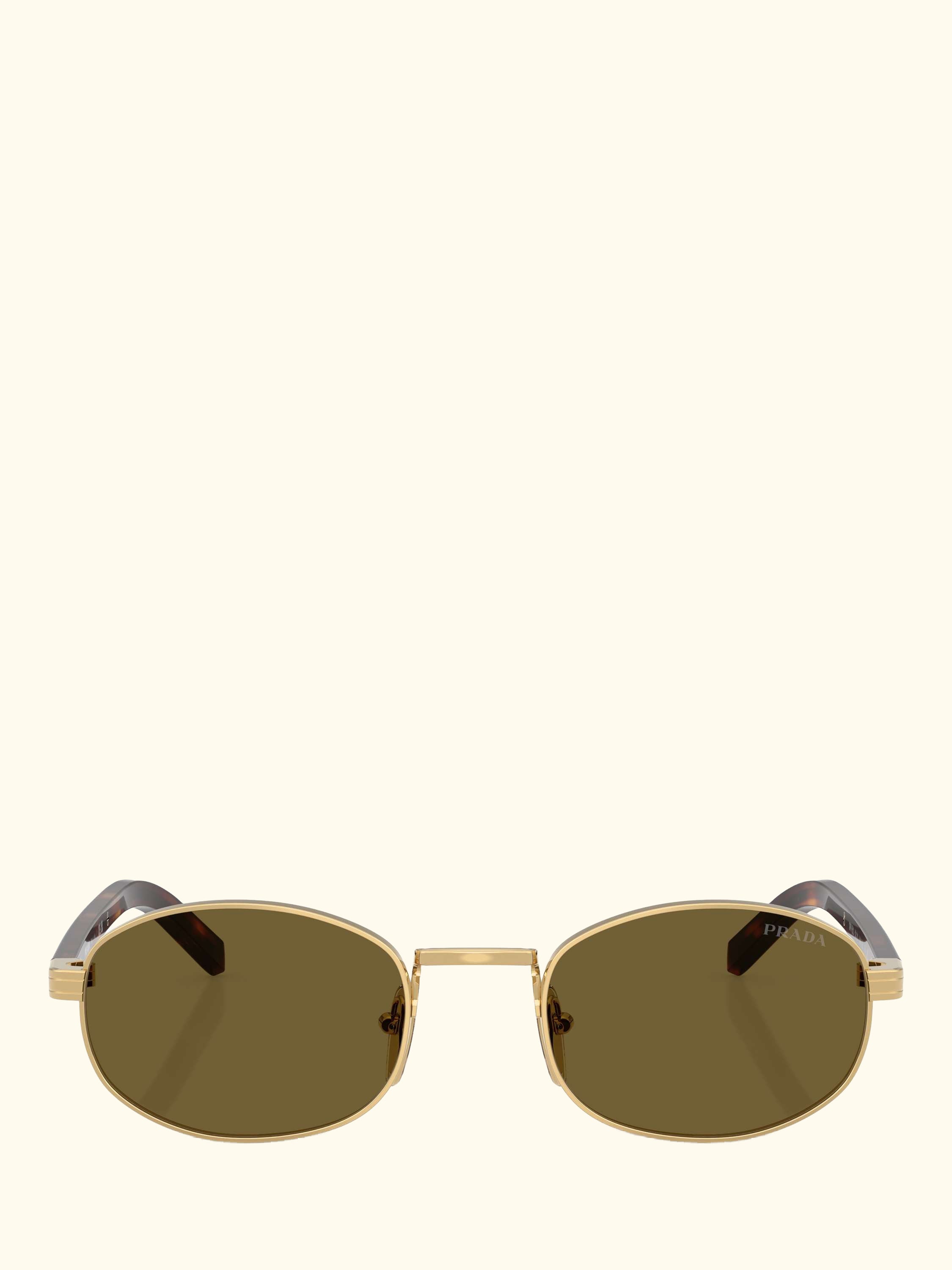 PR B53S Women's Oval Sunglasses, Gold Tortoise/Brown