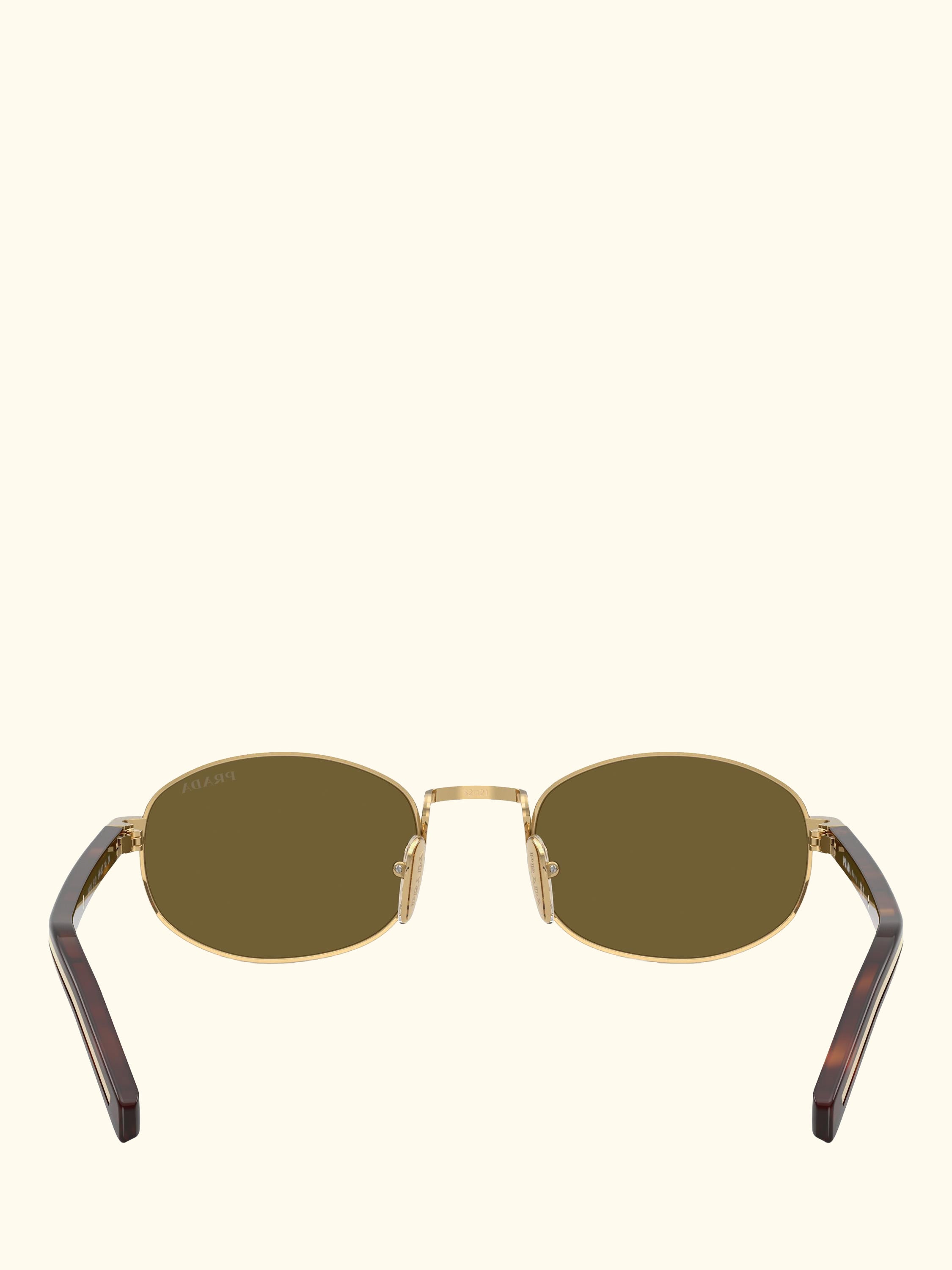 PR B53S Women's Oval Sunglasses, Gold Tortoise/Brown