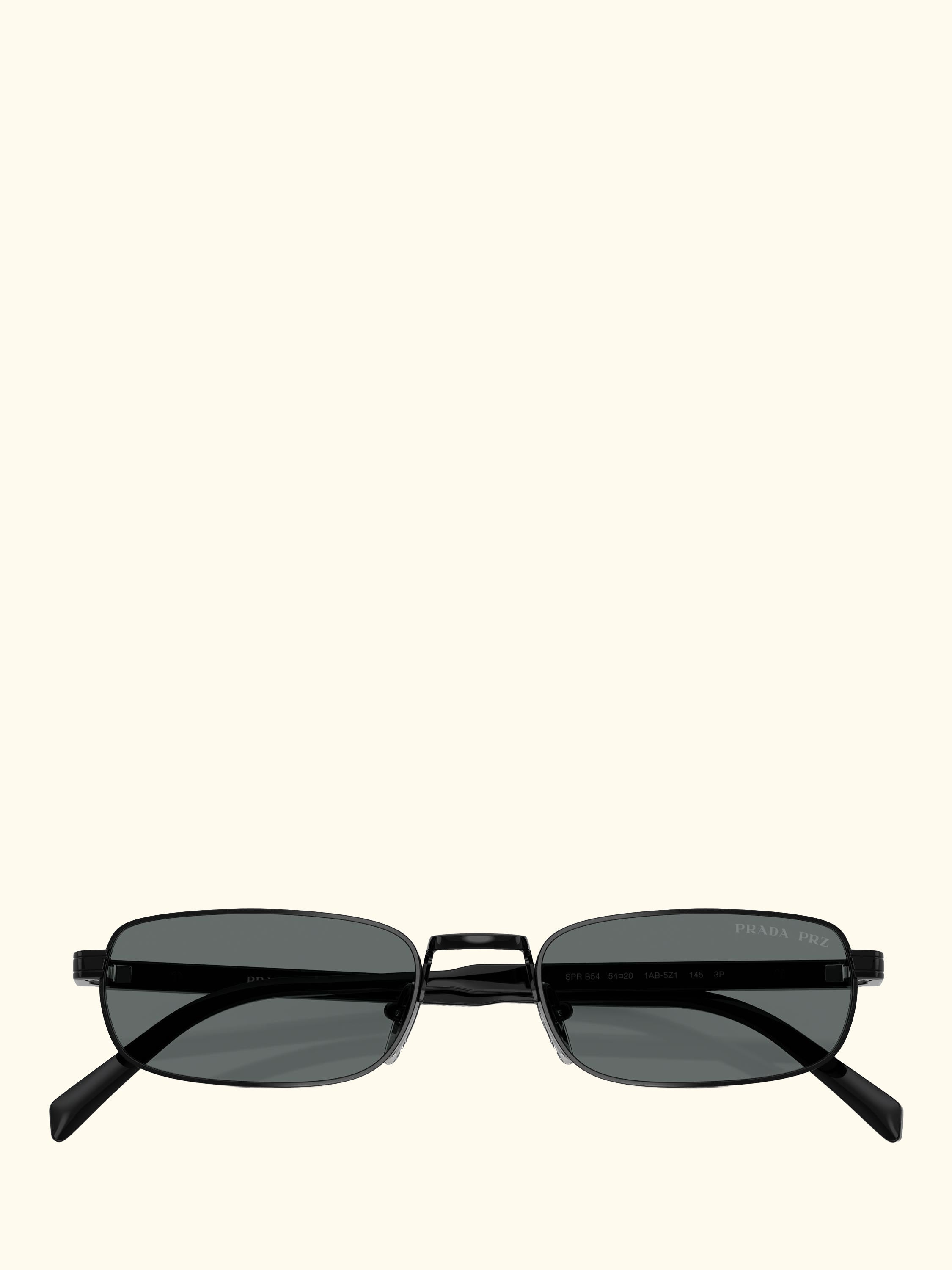 PR B54S Men's Rectangular Sunglasses, Black