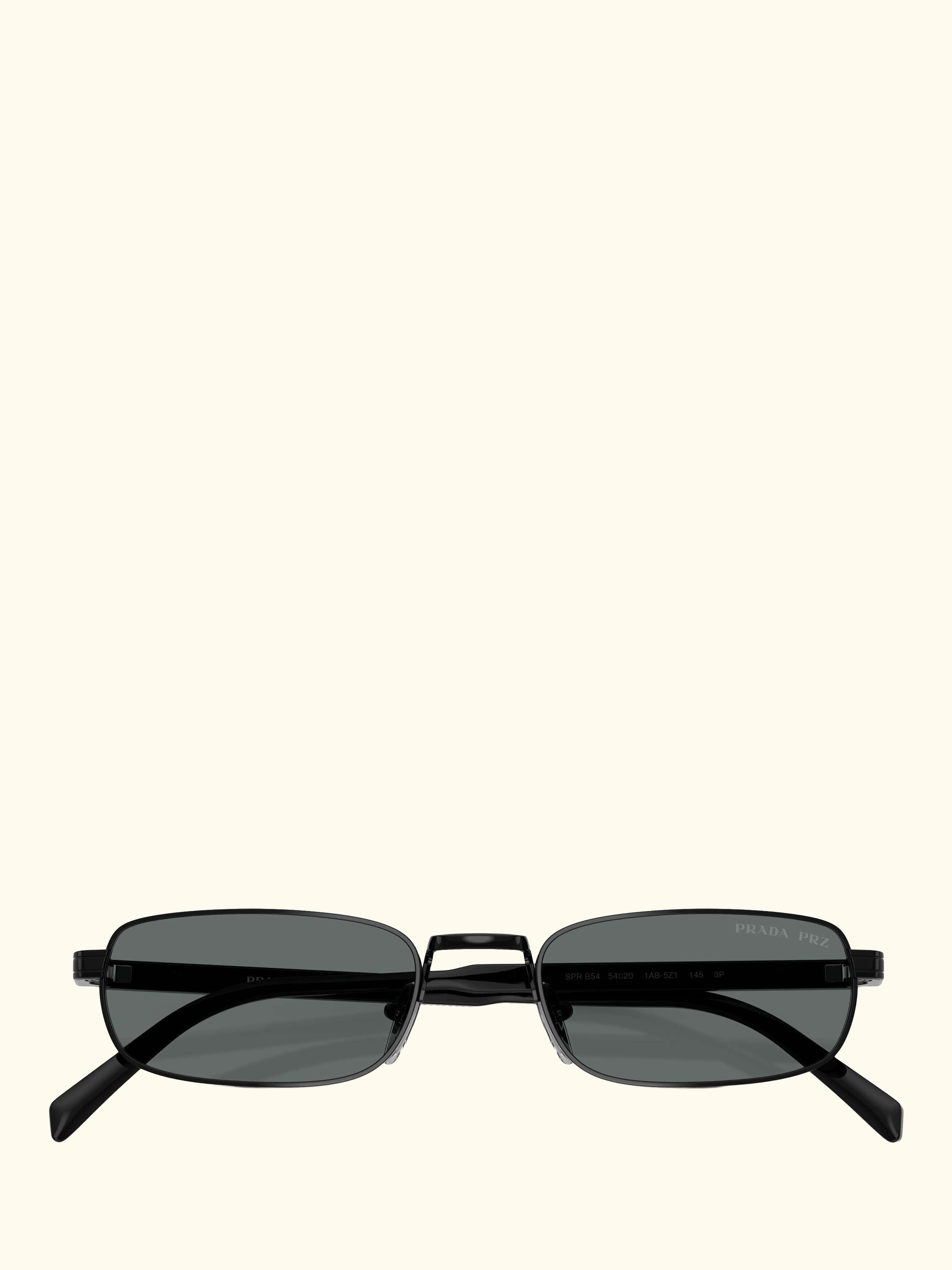 PR B54S Men's Rectangular Sunglasses, Black
