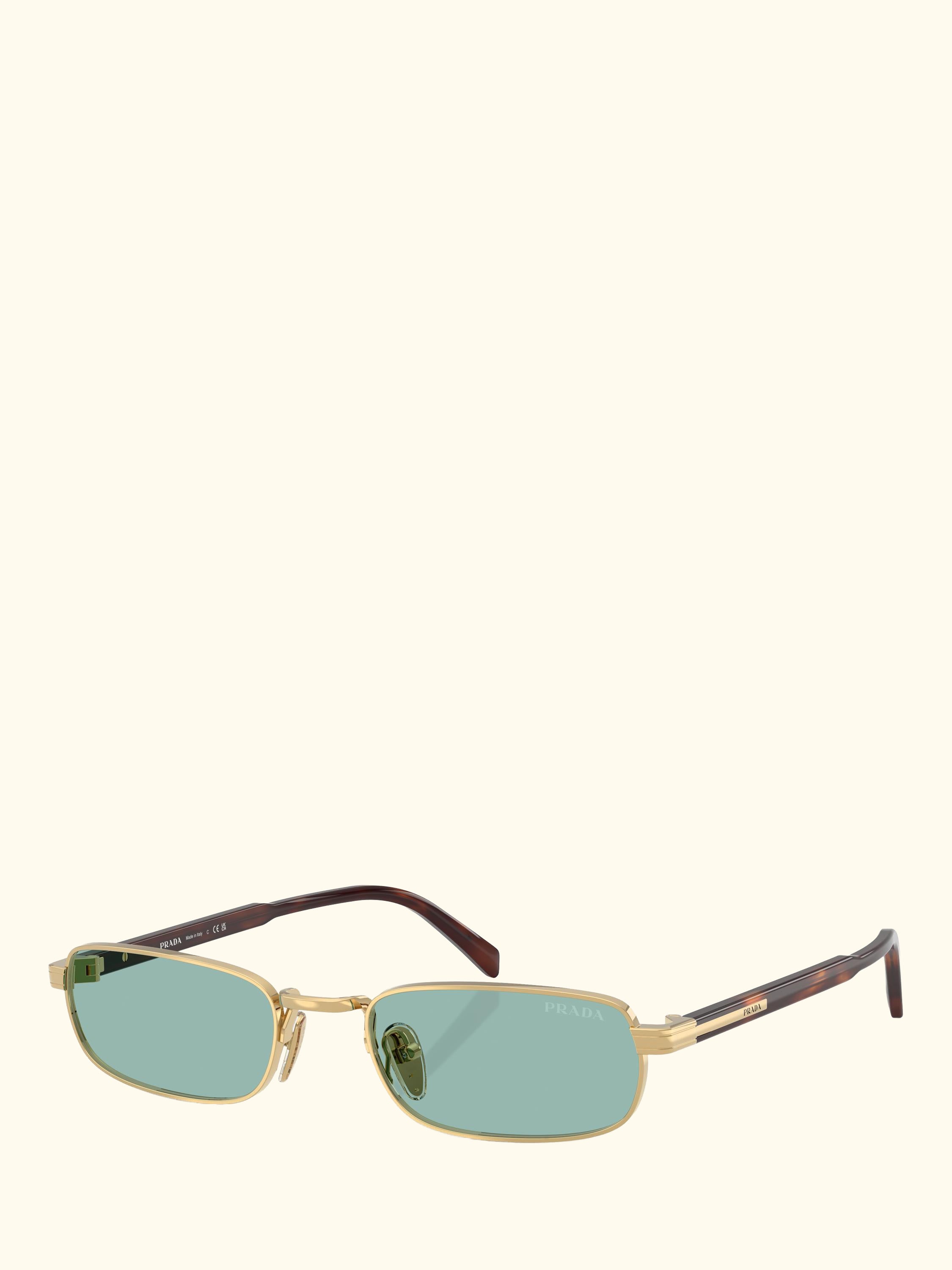 PR B54S Men's Rectangular Sunglasses, Gold/Blue