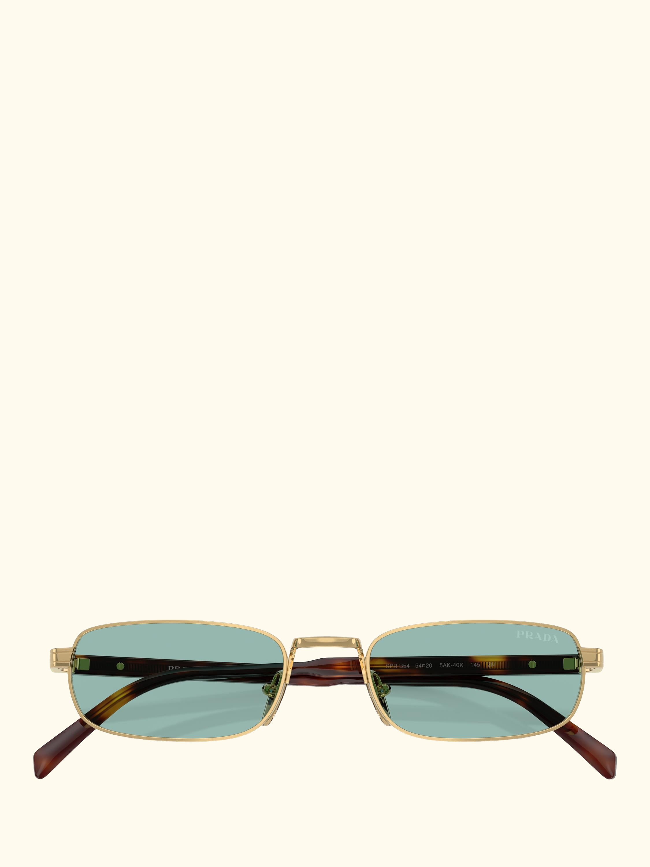 PR B54S Men's Rectangular Sunglasses, Gold/Blue