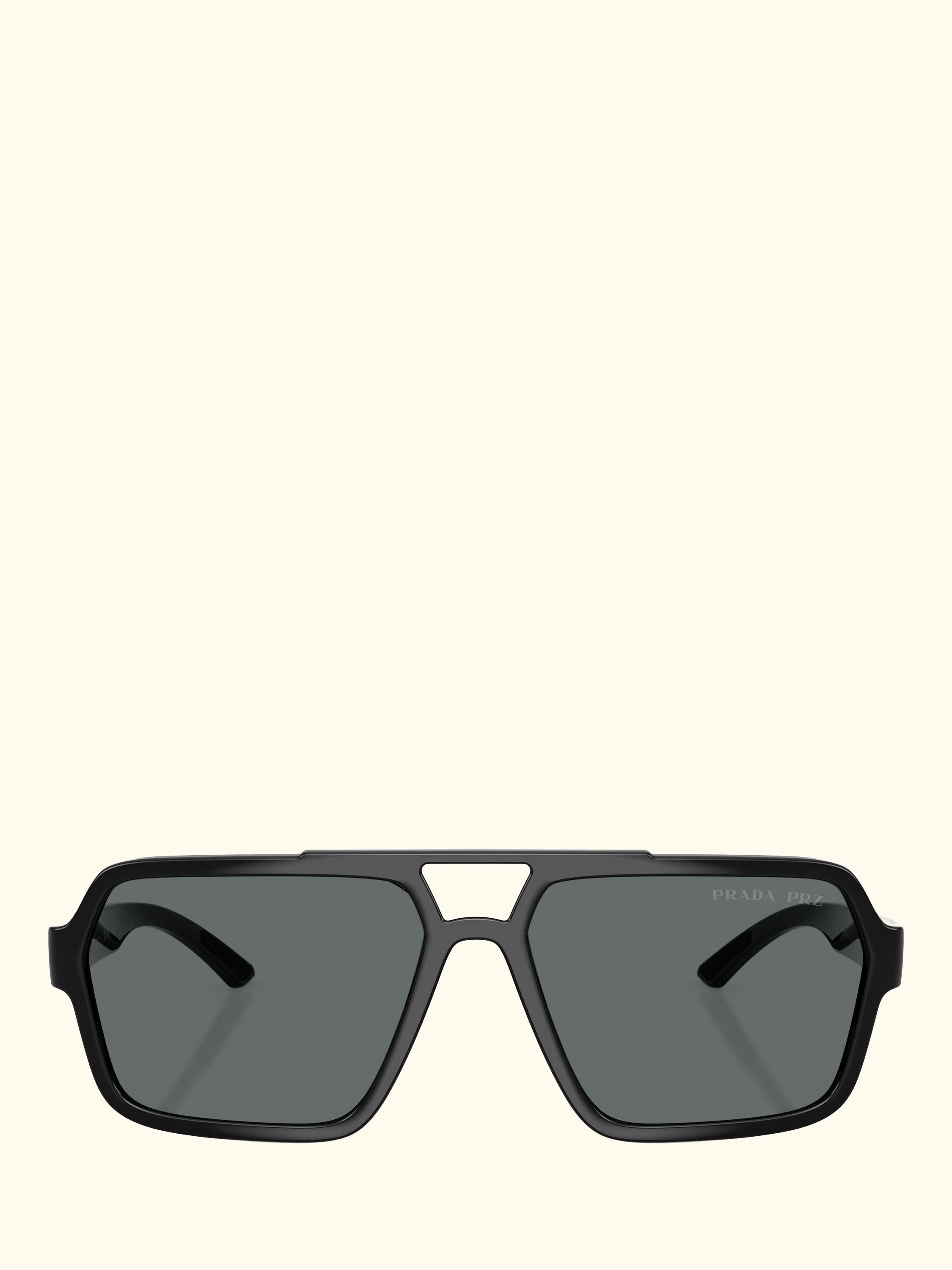 Prada Linea Rossa PS A06S1 Men's Polarised Square Sunglasses, Black/Grey